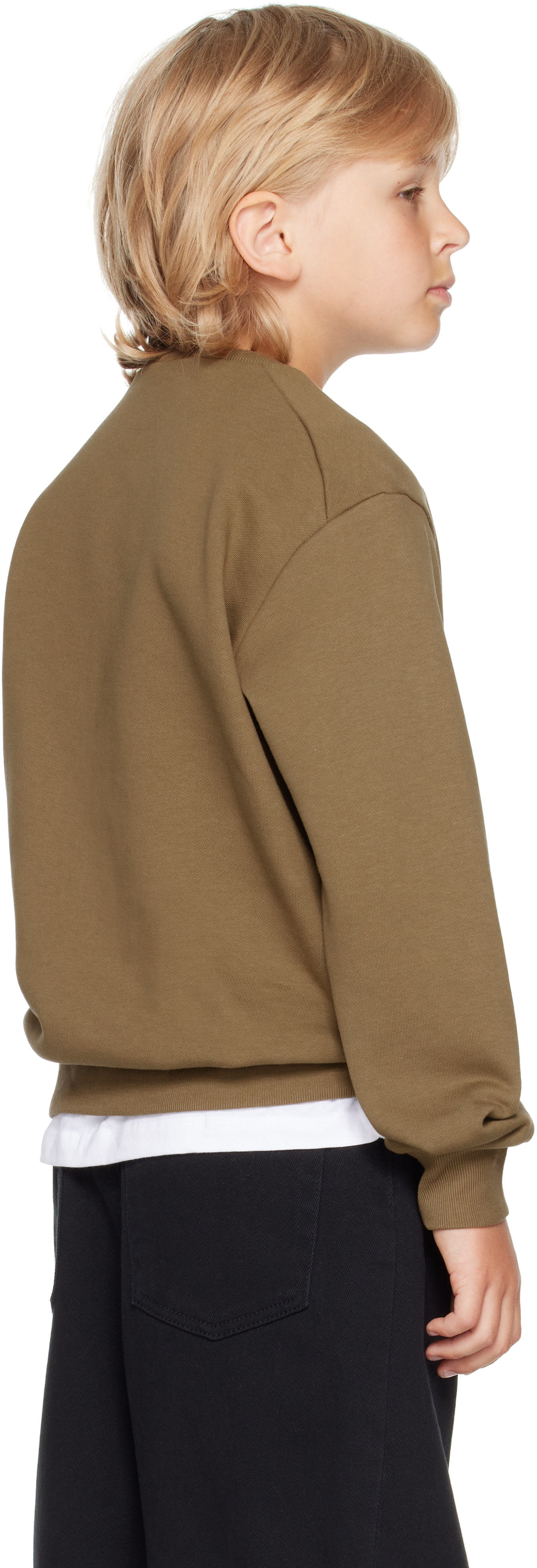 Marni: Kids Khaki Cotton 'Marni' Print Sweatshirt | SSENSE
