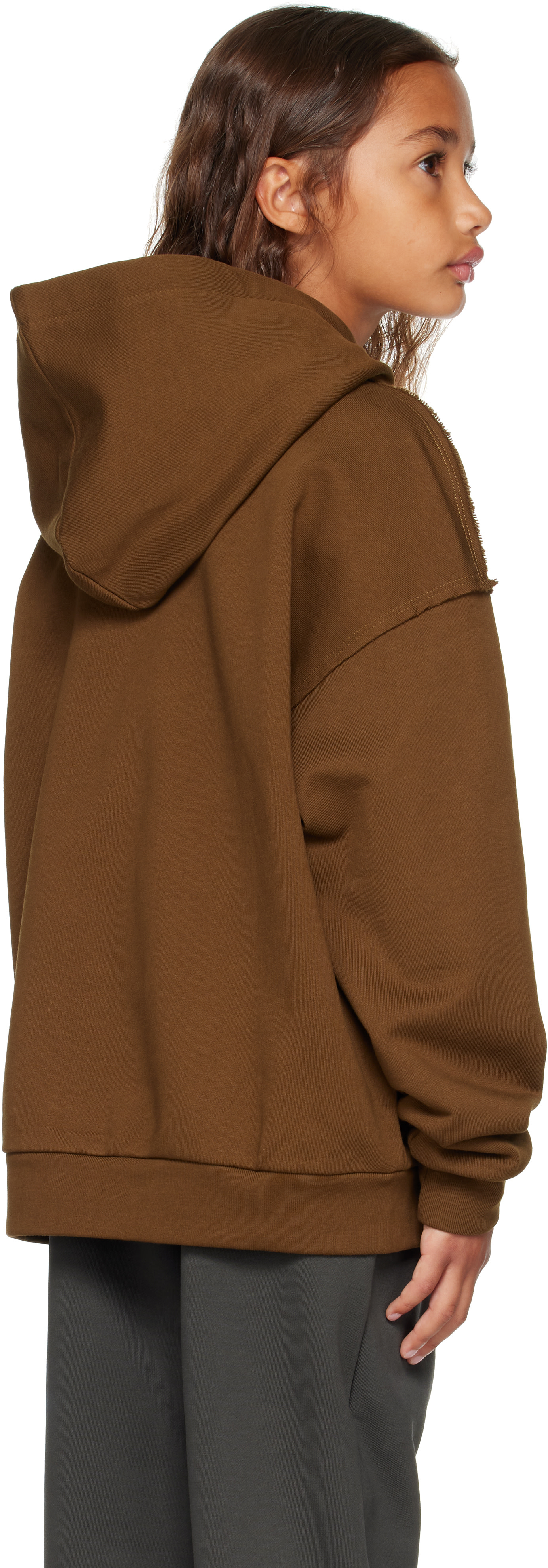 Marni - Enfant | Pull à capuche kaki à logo