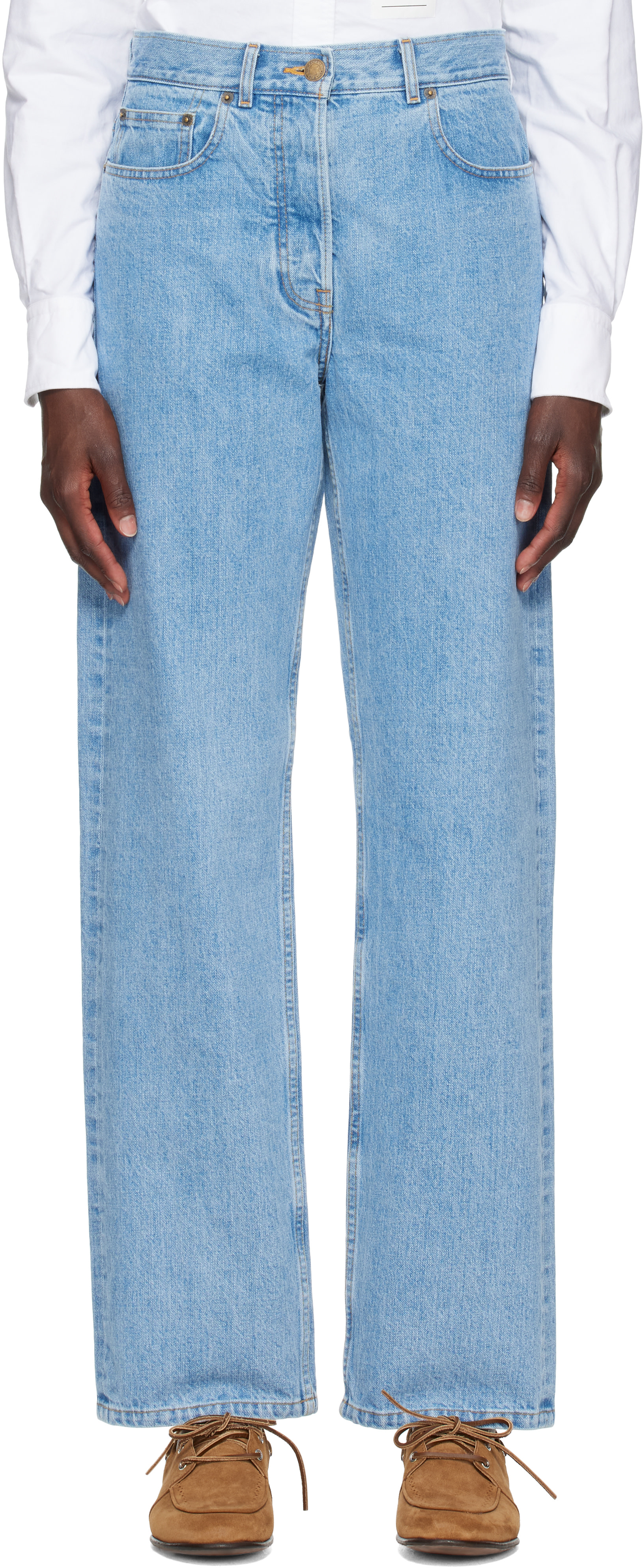 Thom Browne - Jean bleu en denim à lisière