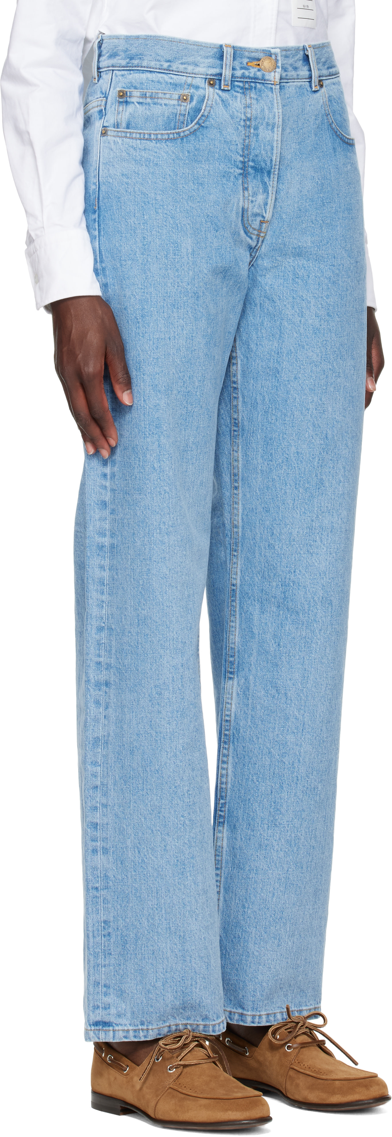 Thom Browne - Jean bleu en denim à lisière
