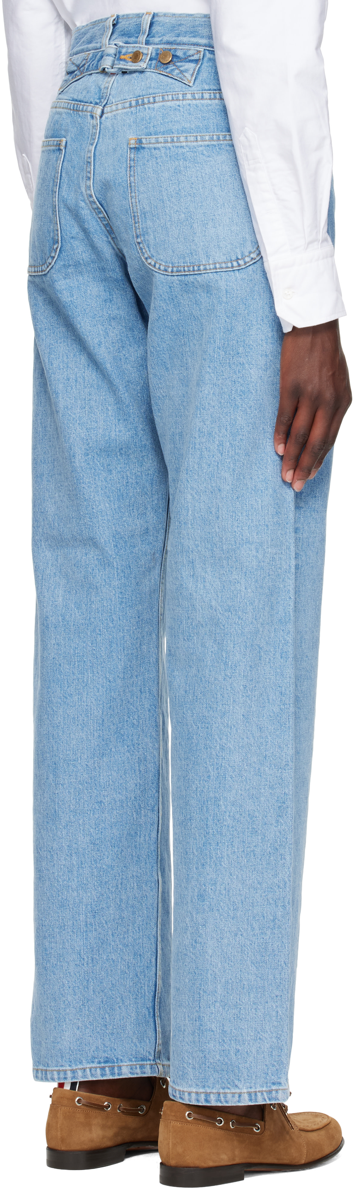 Thom Browne - Jean bleu en denim à lisière