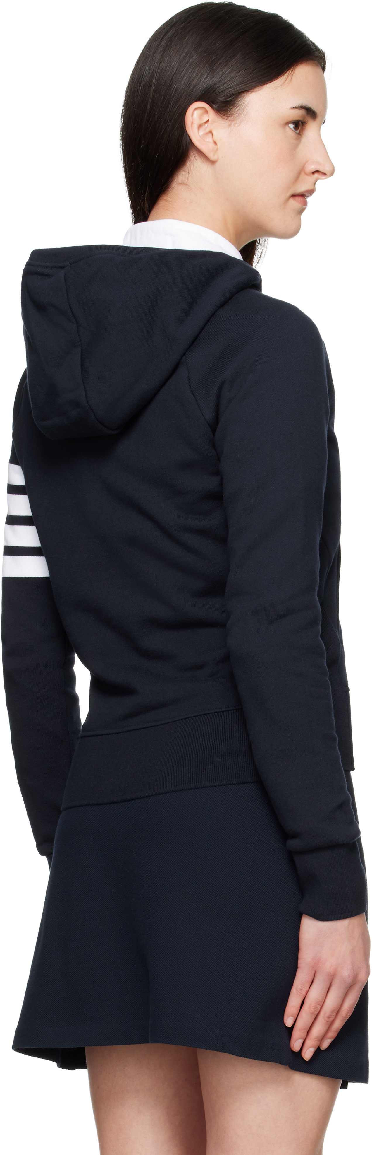 Thom Browne - ネイビー Classic Loopback 4-Bar ジップフーディ