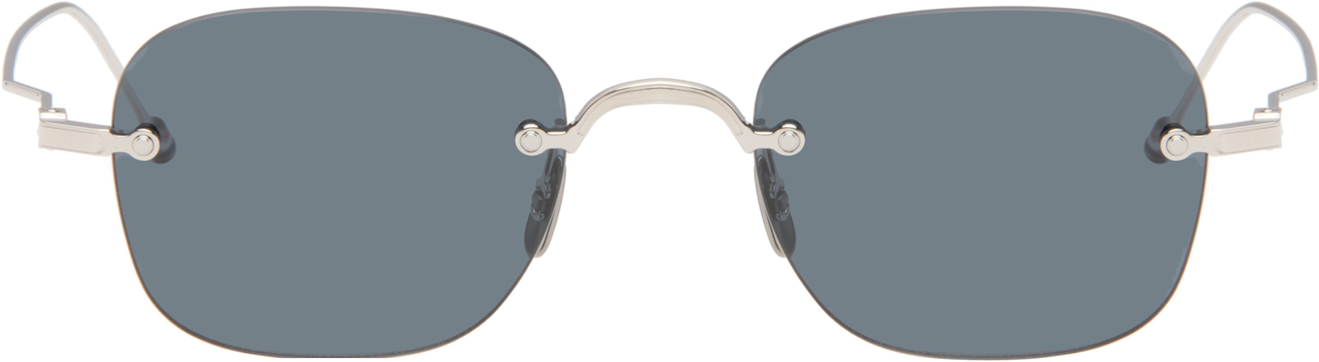 Thom Browne - Silver Rectangular Rimless Sunglasses