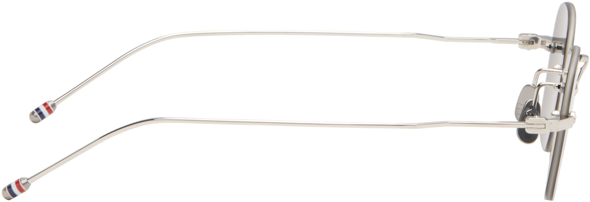 Thom Browne - Silver Rectangular Rimless Sunglasses