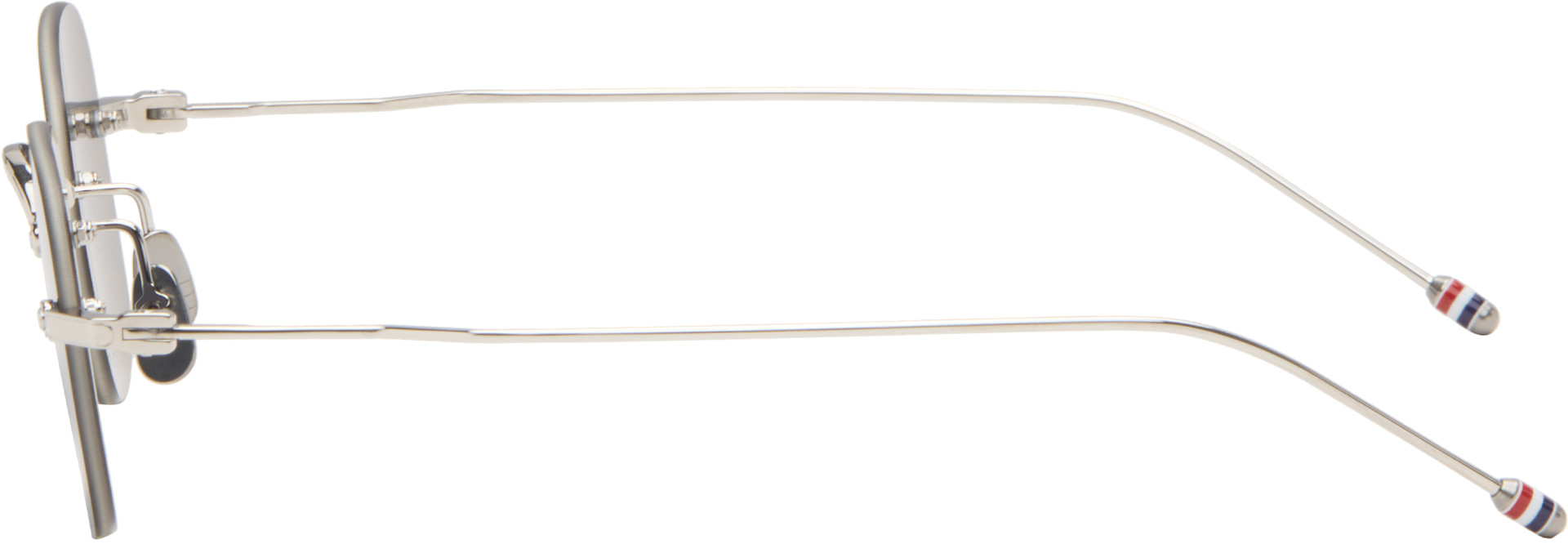 Thom Browne - Silver Rectangular Rimless Sunglasses