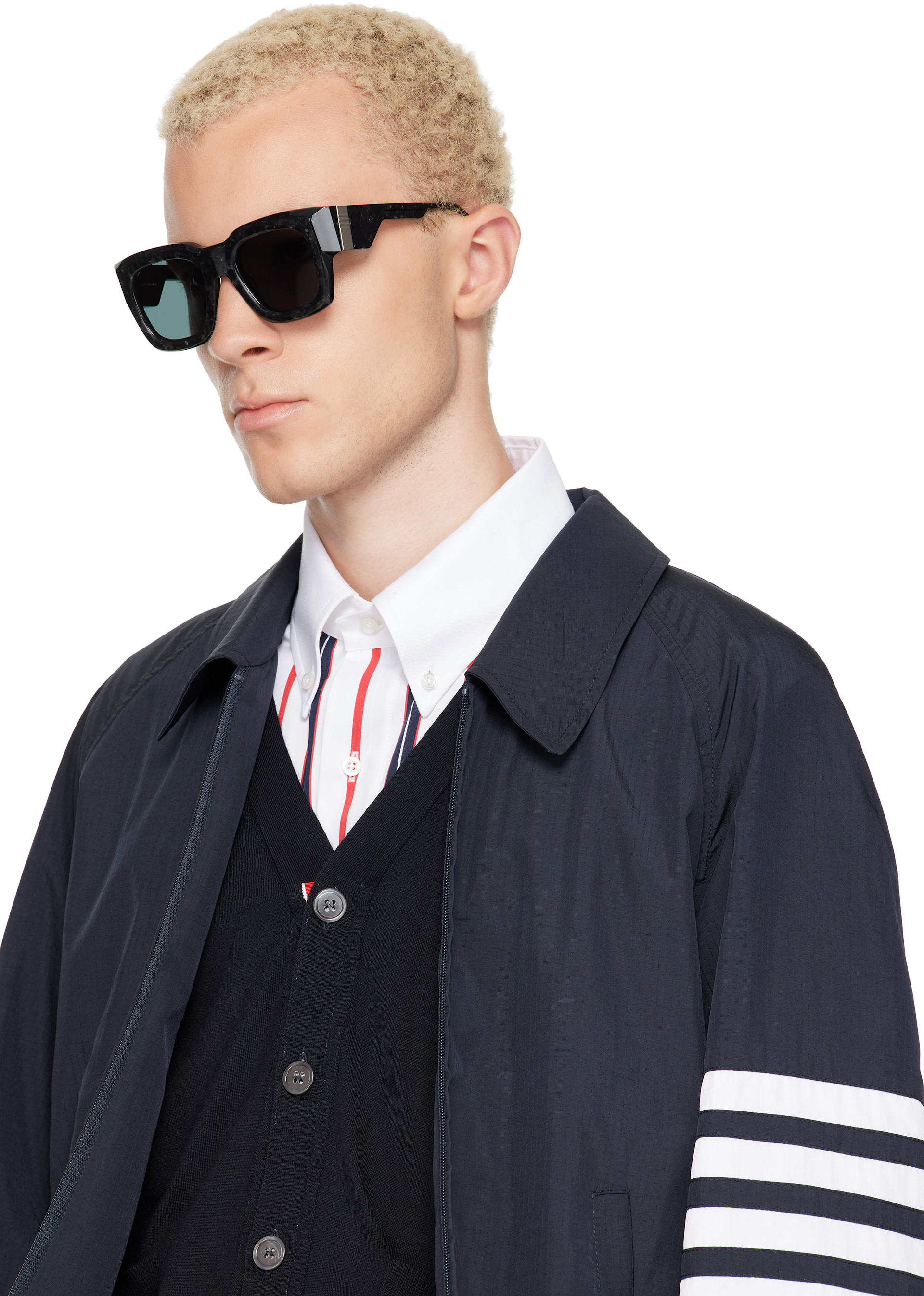 Thom Browne - Black Rectangular Sunglasses