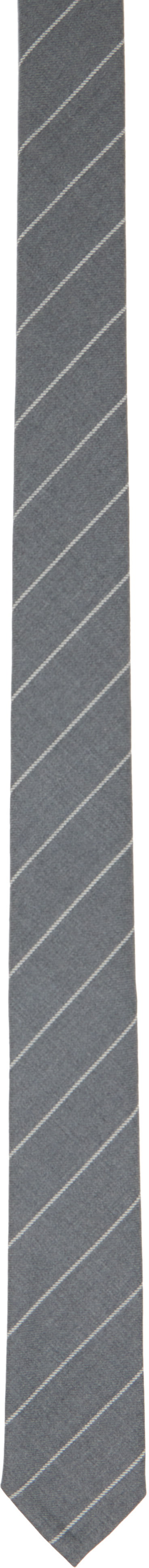 Thom Browne - Gray Pinstripe Tie