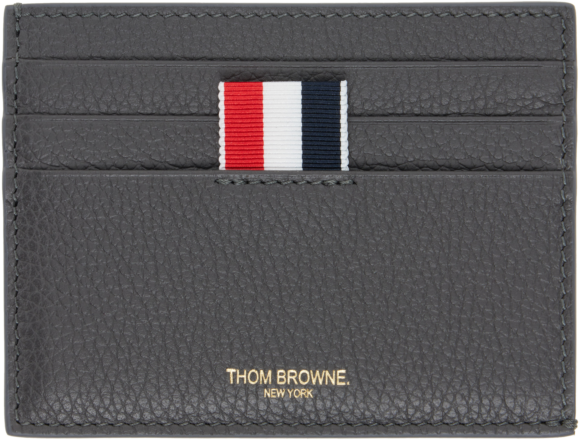 Thom Browne - グレー Soft Pebble Grain Note Compartmen カードケース