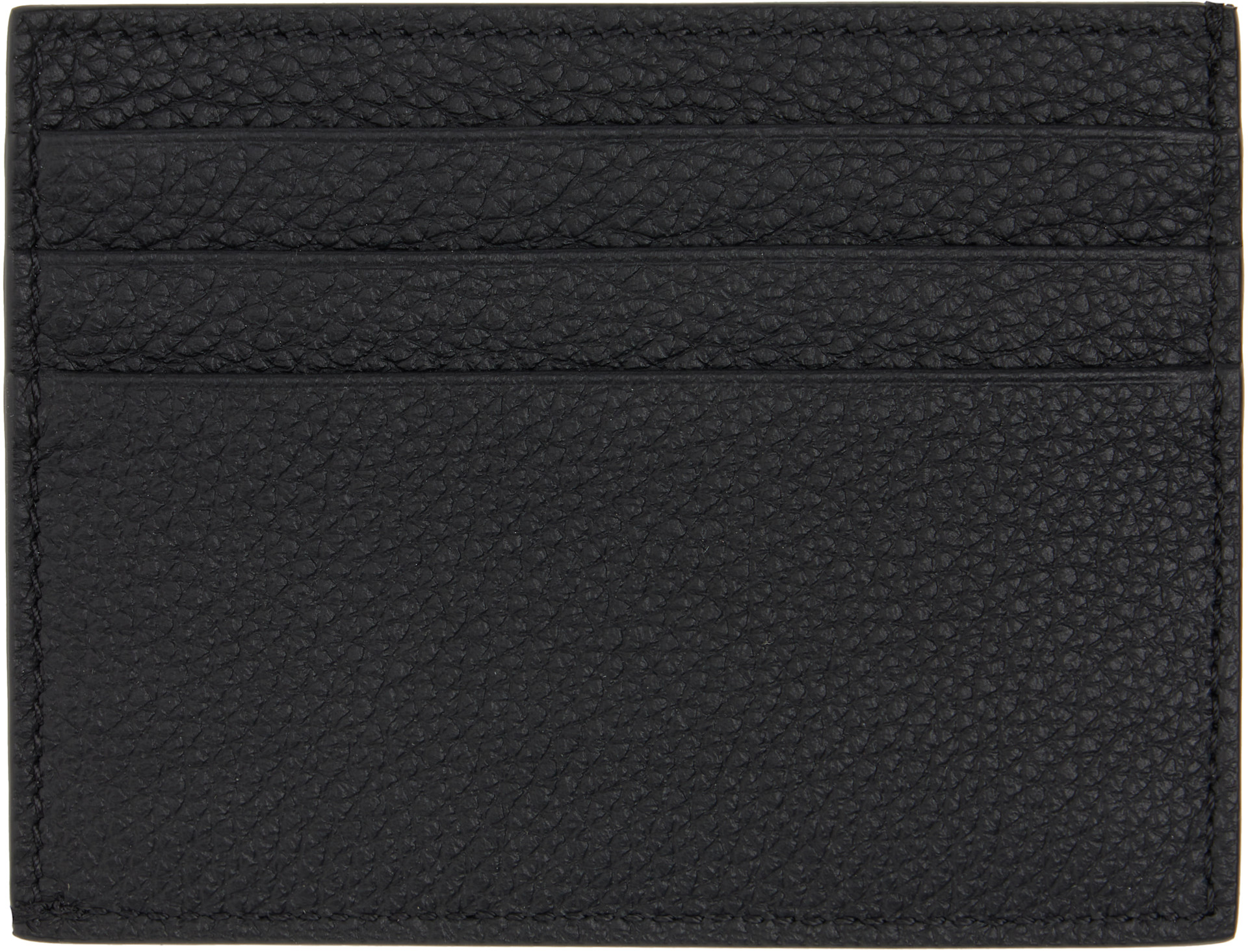 Thom Browne - Black Soft Pebble Grain Note Compartment Card Holder