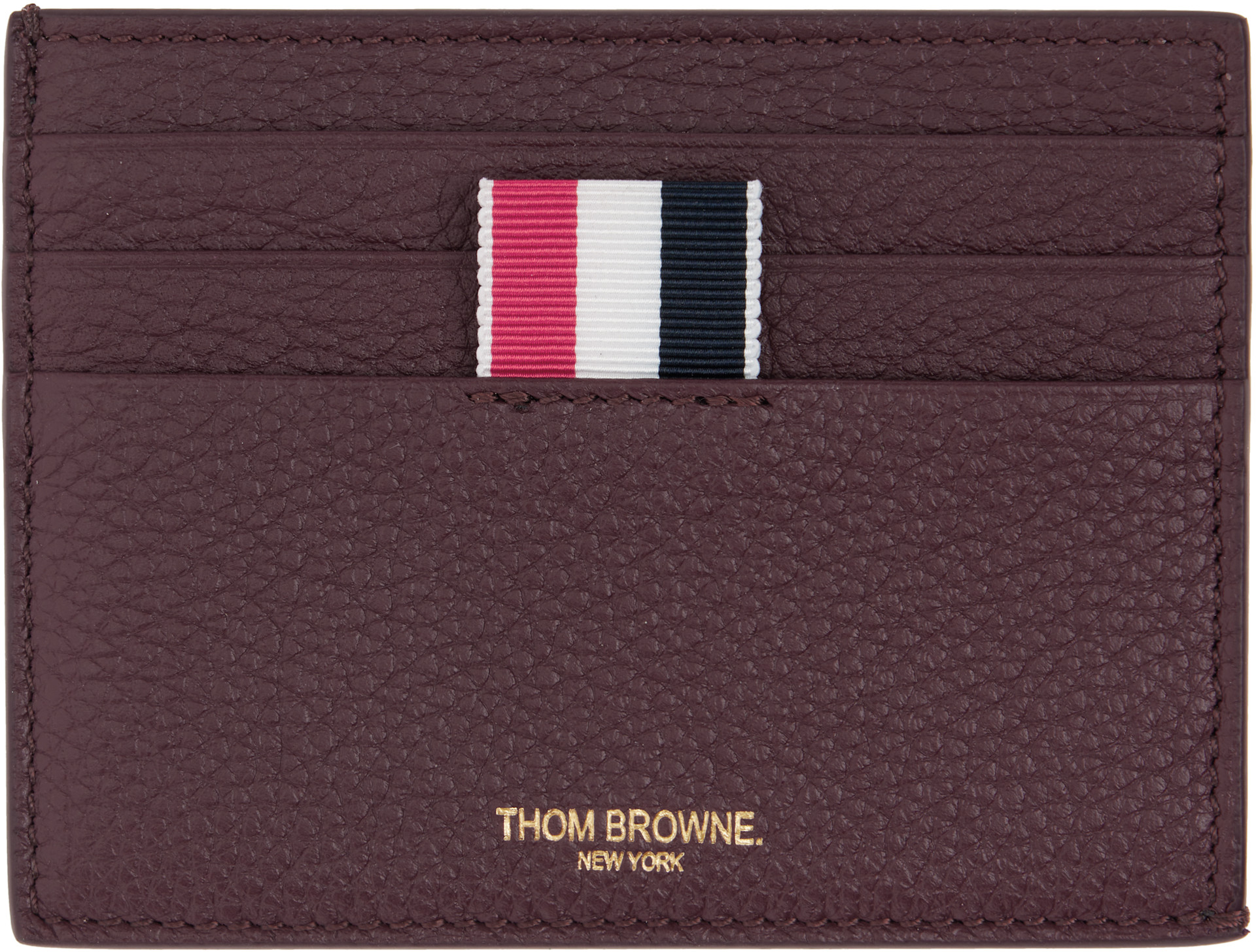 Thom Browne: バーガンディ Note Compartment ソフト ペブルグレイン