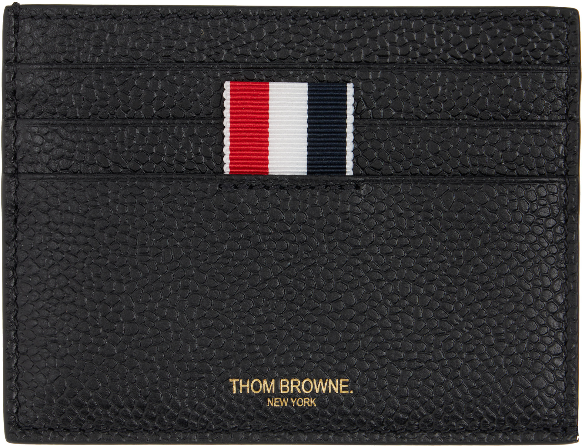 Thom Browne - ブラック Note Compartment ペブルグレイン カードケース
