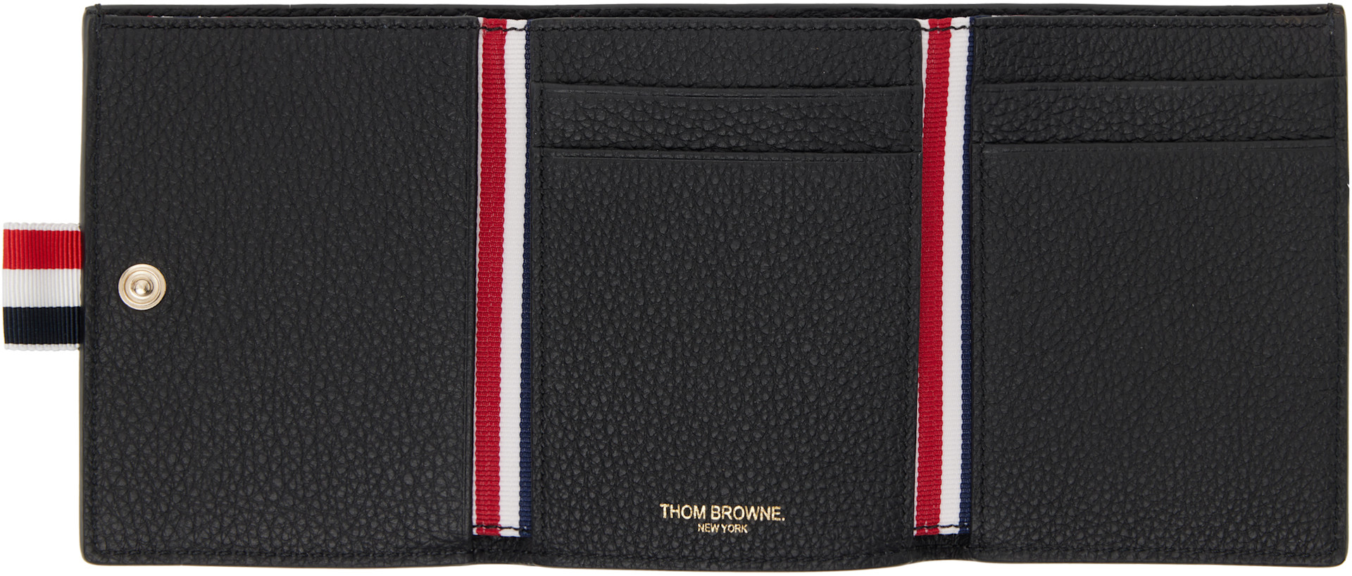 Thom Browne - ブラック ソフト ペブルグレイン 三つ折り 札入れ