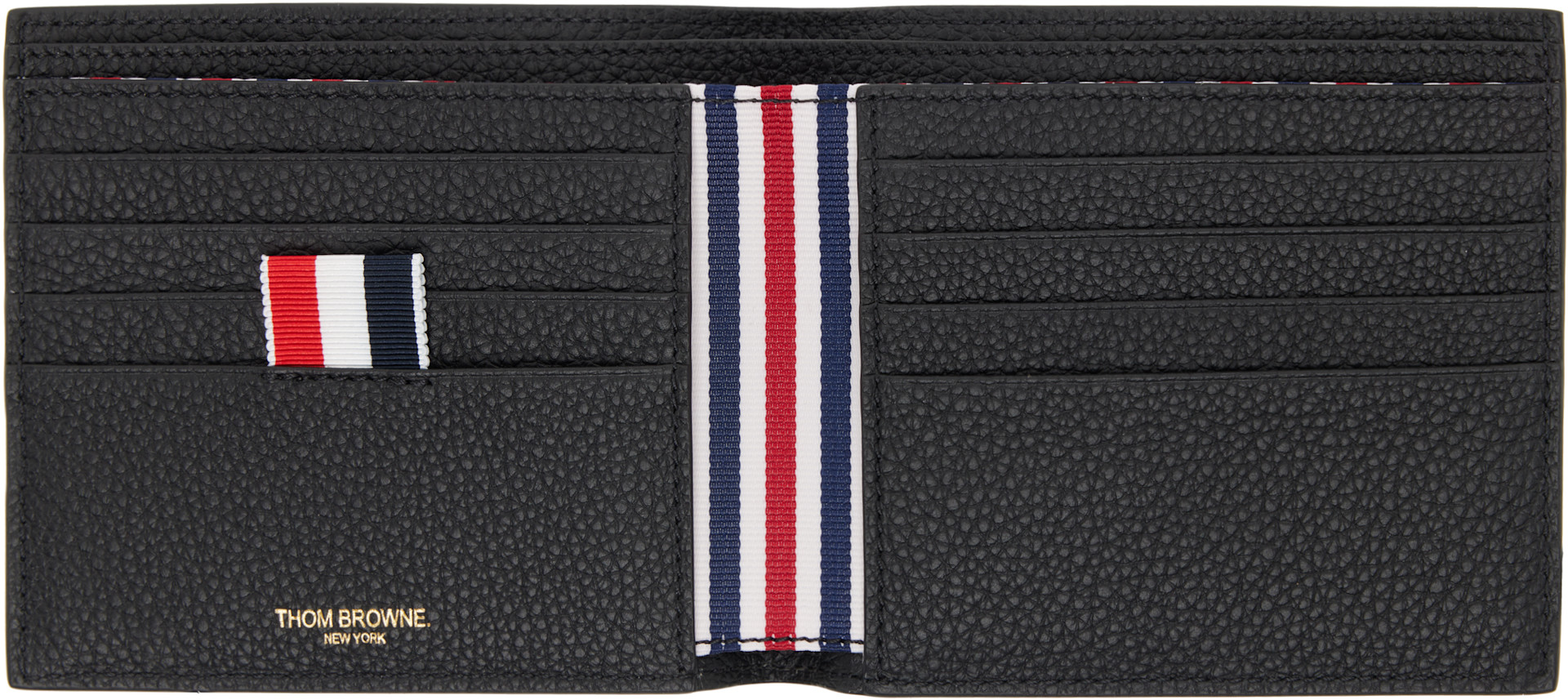 Thom Browne - Black Soft Pebble Grain Leather Billfold Wallet