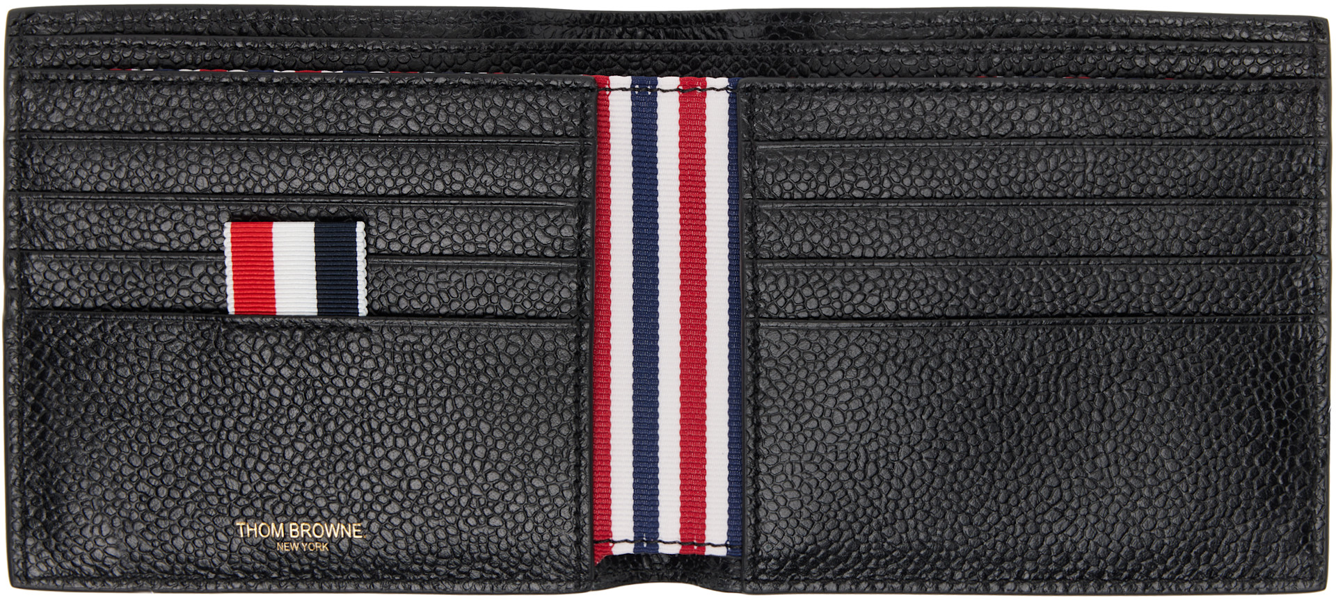 Thom Browne - Black Pebble Grain Leather Billfold Wallet