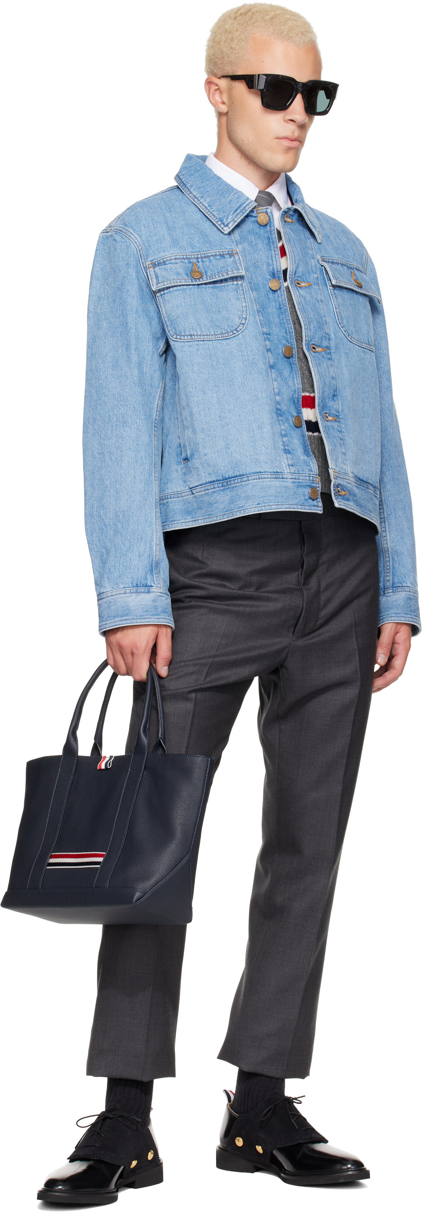 Thom Browne - Blue Selvedge Backstrap Utility Denim Jacket