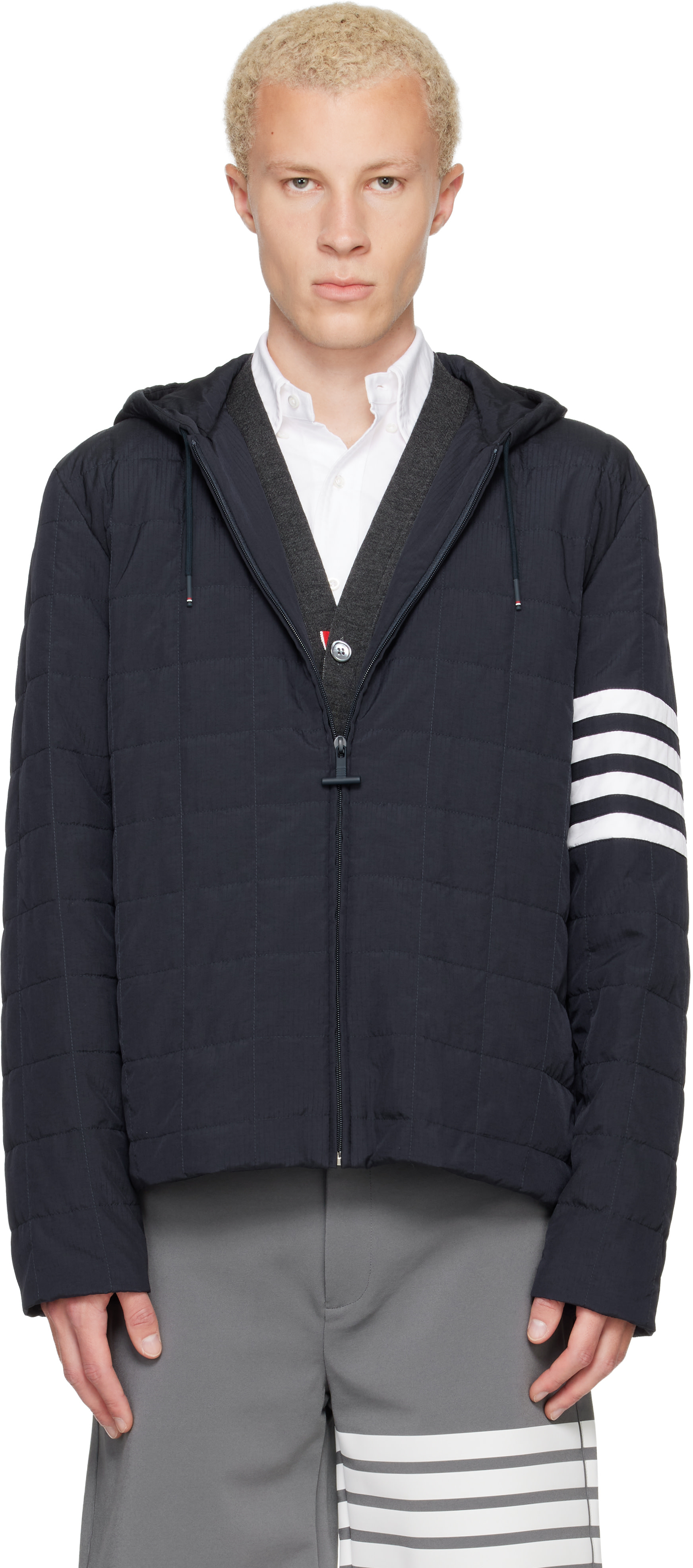 Thom Browne - Navy Ripstop Light Weight Down Jacket