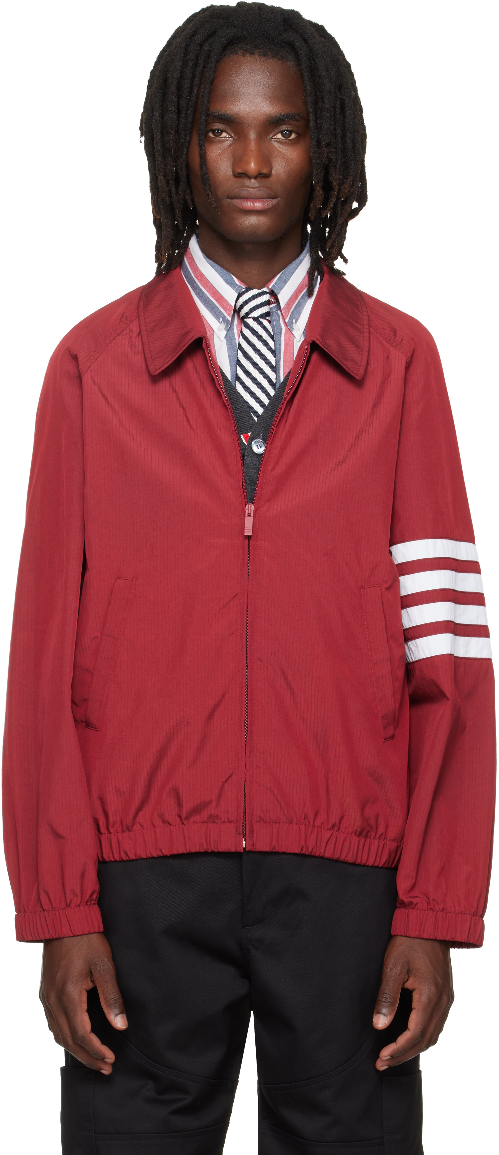 Thom Browne - Red Ripstop Raglan Coach Jacket