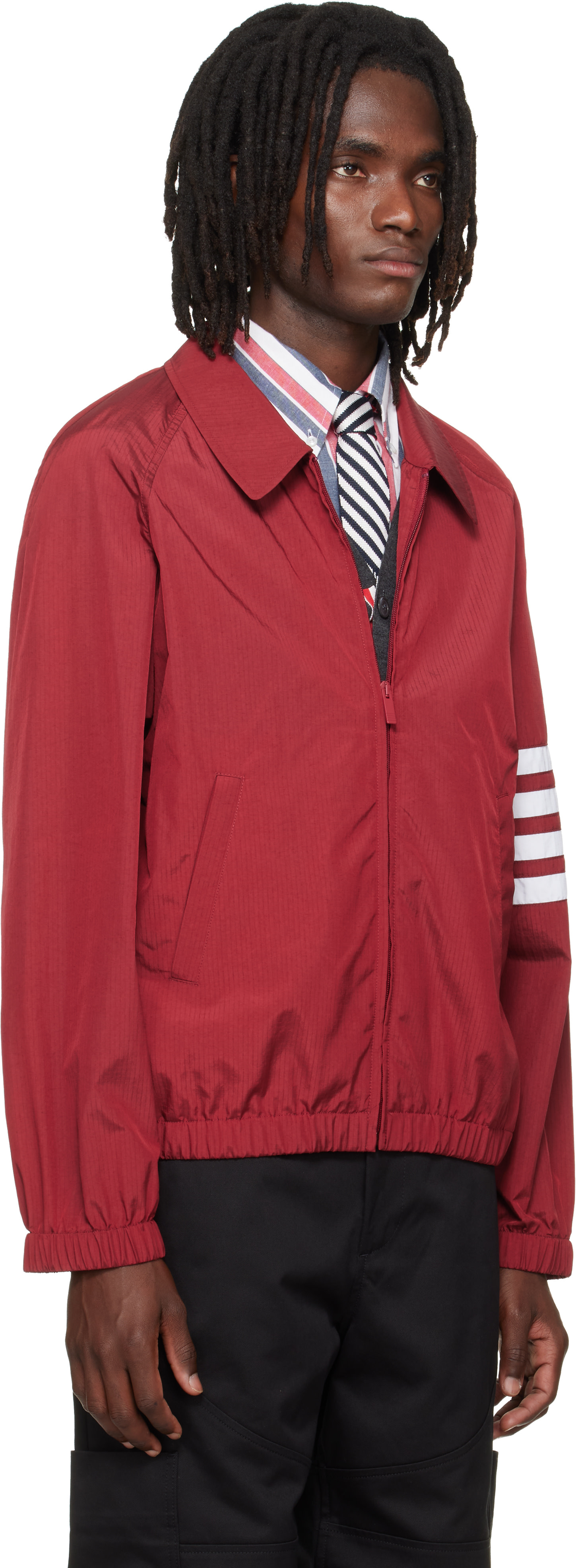 Thom Browne - Red Ripstop Raglan Coach Jacket