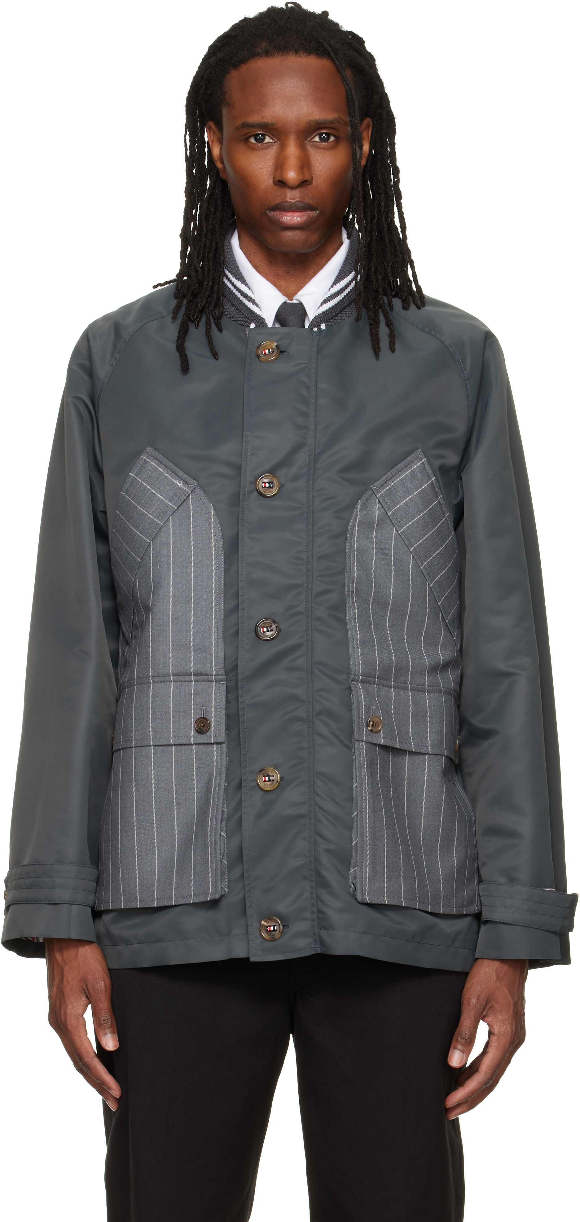Thom Browne - Gray Tech Twill Field Jacket