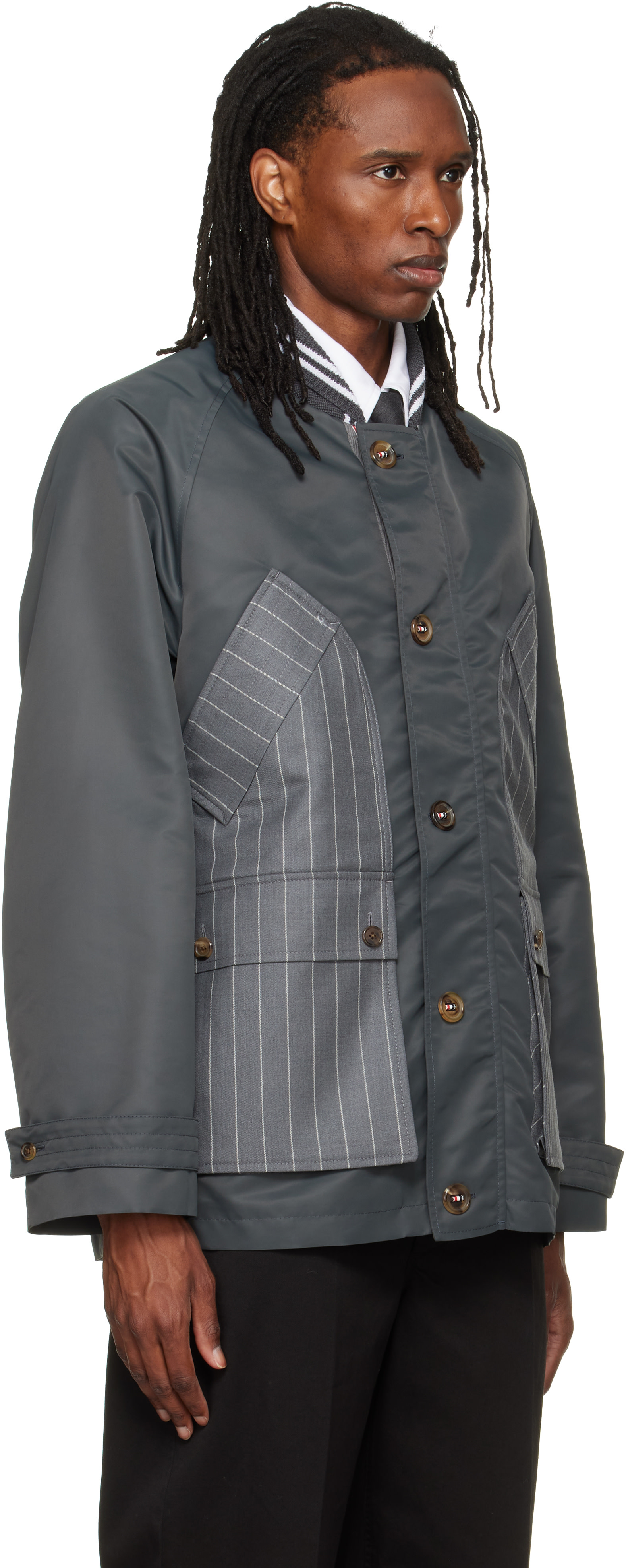 Thom Browne - Gray Tech Twill Field Jacket