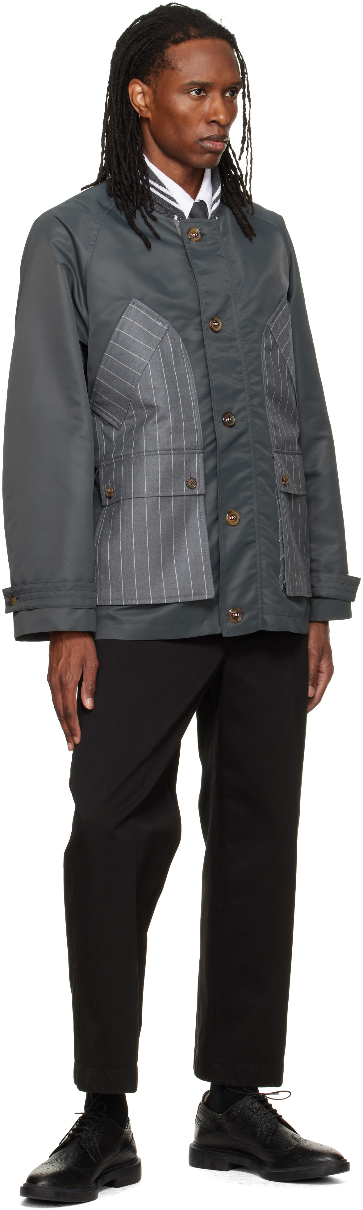 Thom Browne - Gray Tech Twill Field Jacket