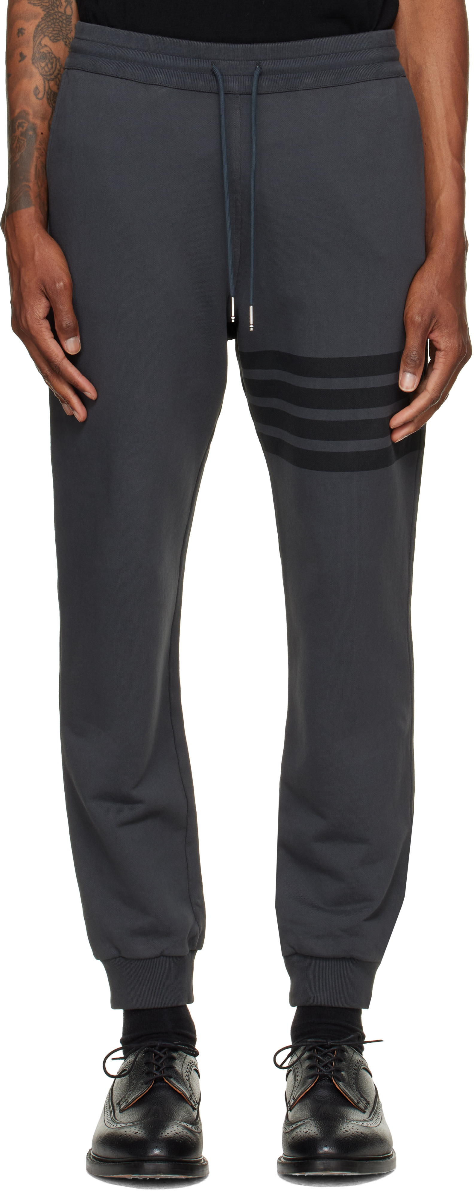 Thom Browne - Gray Solid Loopback 4-Bar Sweatpants