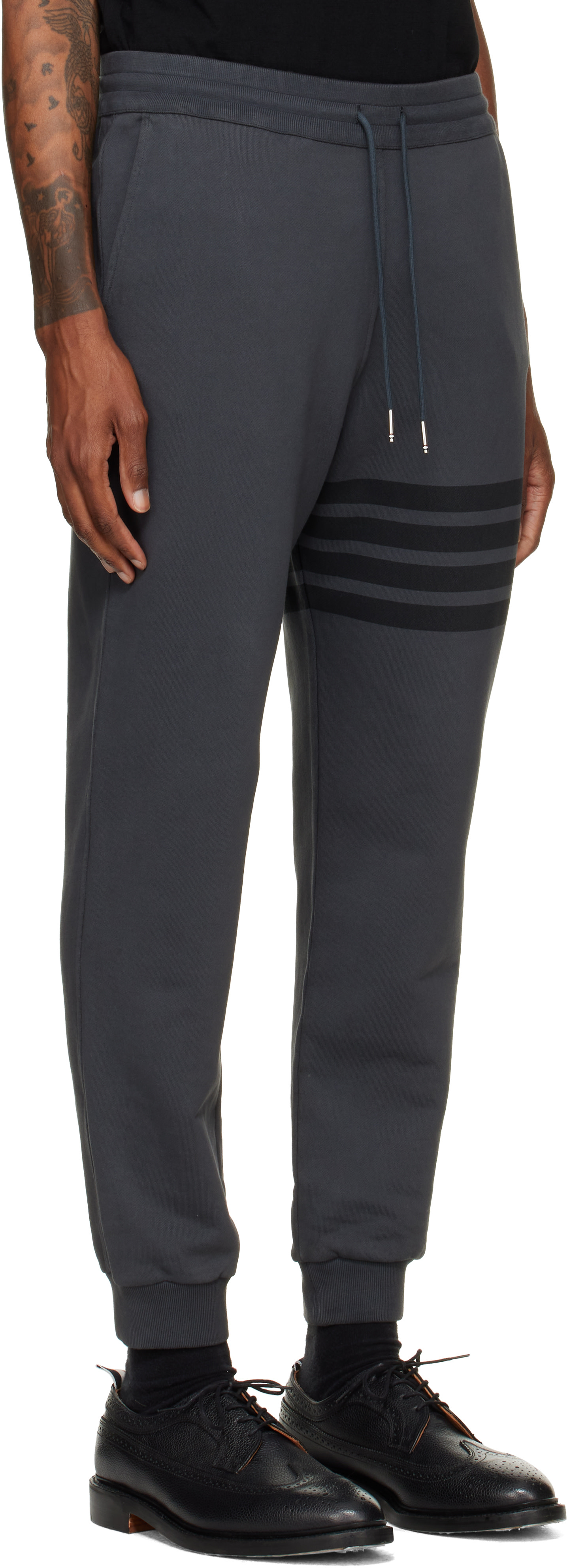 Thom Browne - Gray Solid Loopback 4-Bar Sweatpants