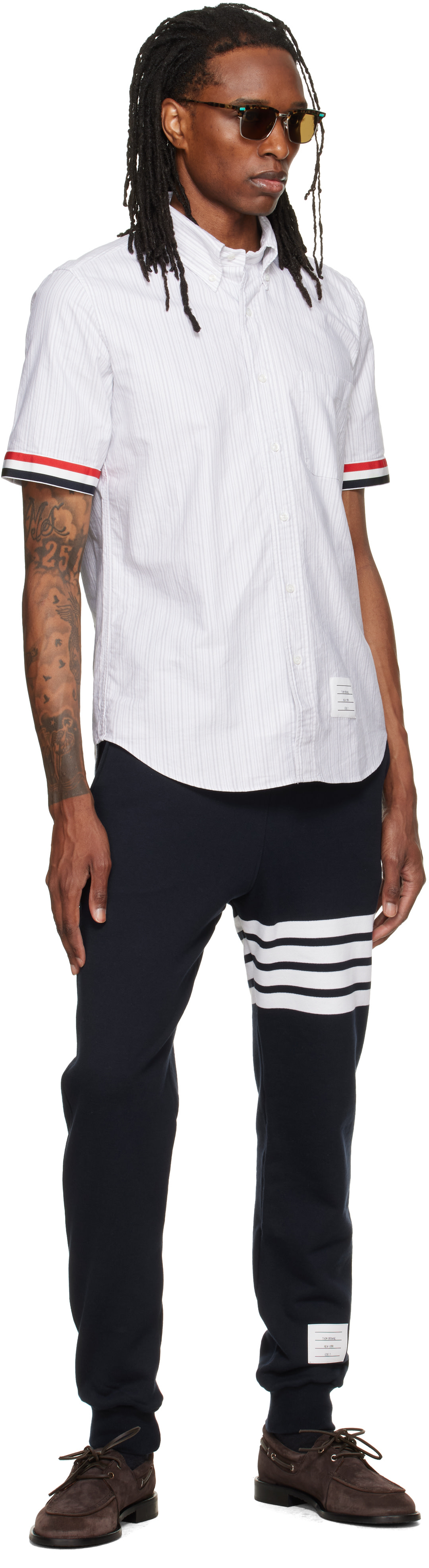Thom Browne: グレー Button Down ストレートフィット 半袖シャツ