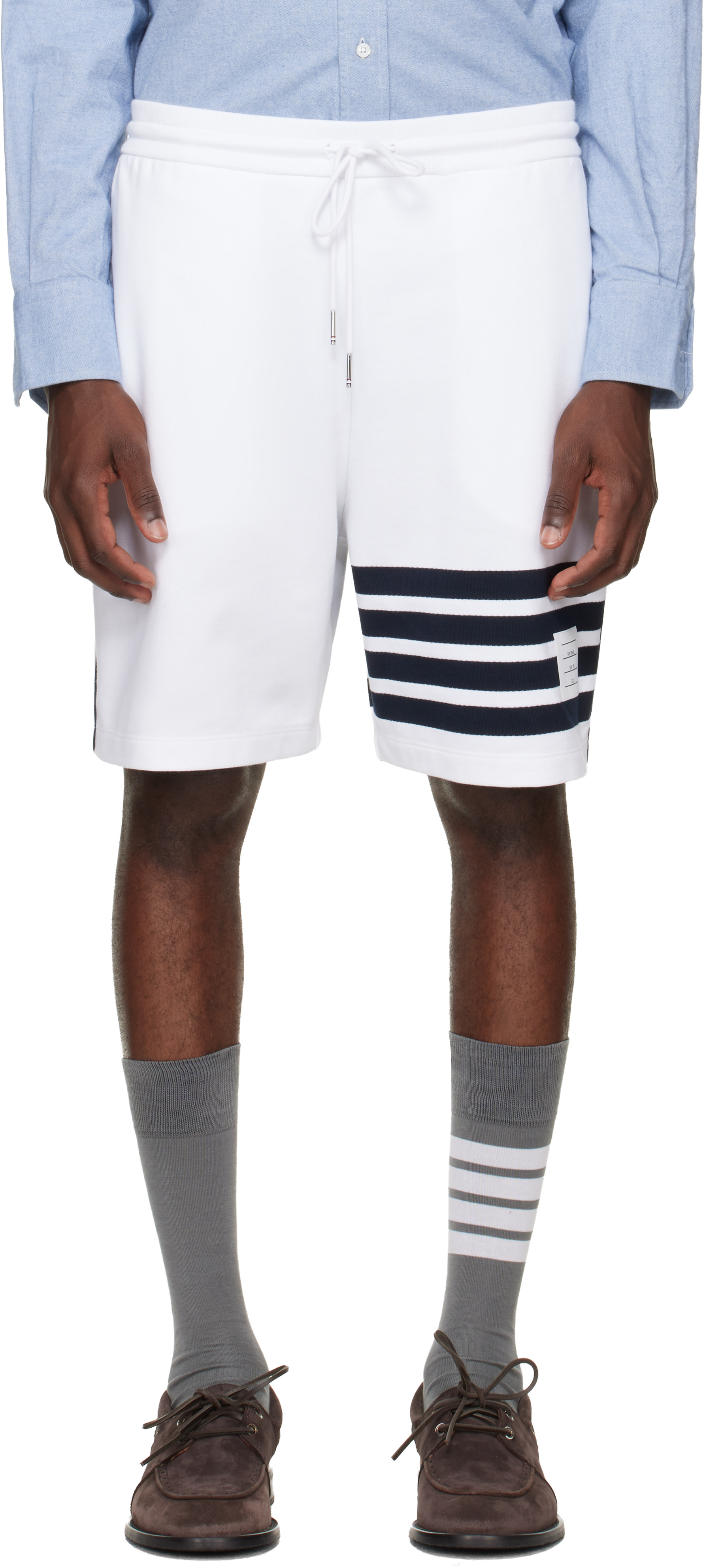 Thom Browne - White Loopback 4-Bar Sweat Shorts