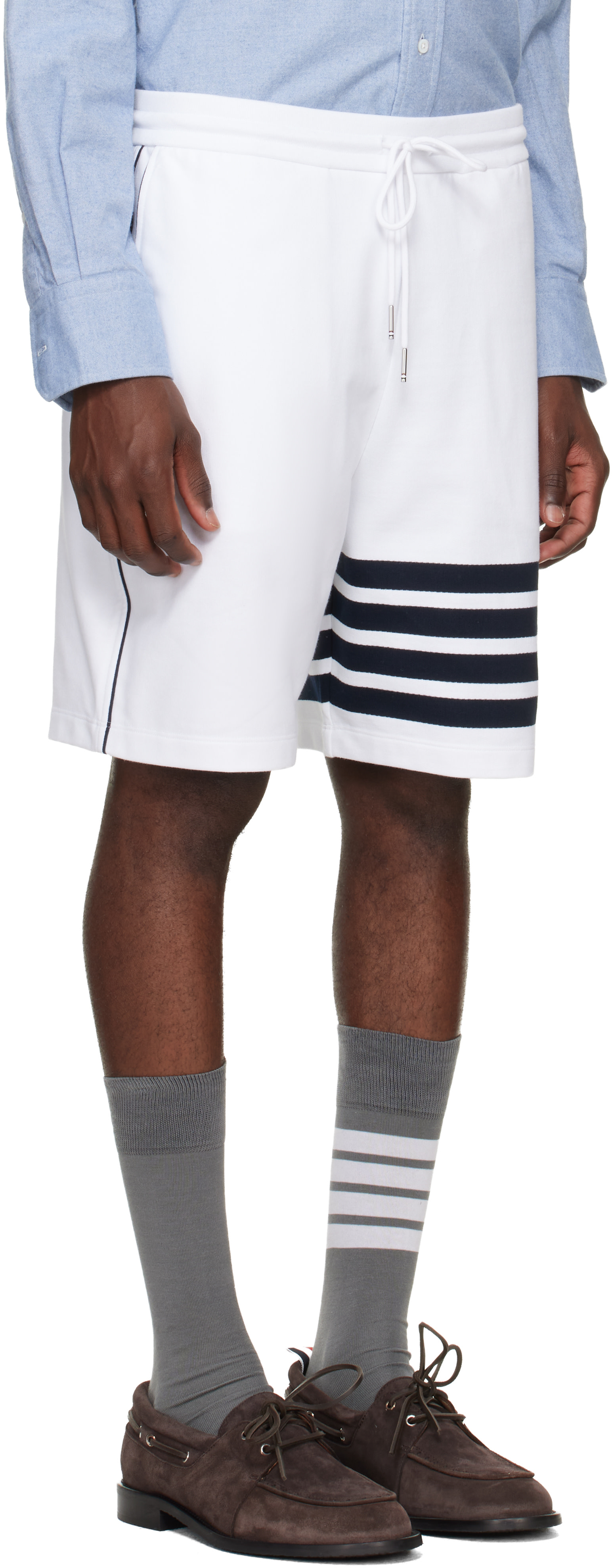 Thom Browne - White Loopback 4-Bar Sweat Shorts