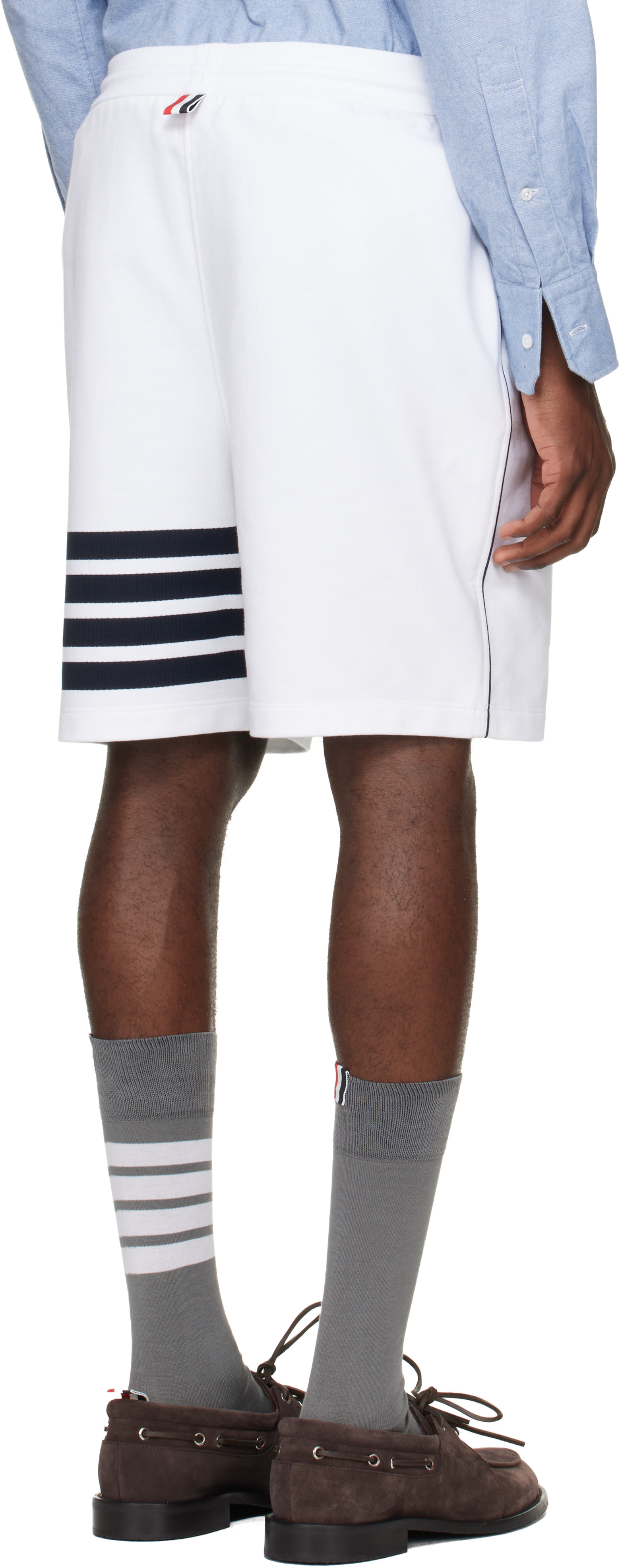 Thom Browne - White Loopback 4-Bar Sweat Shorts