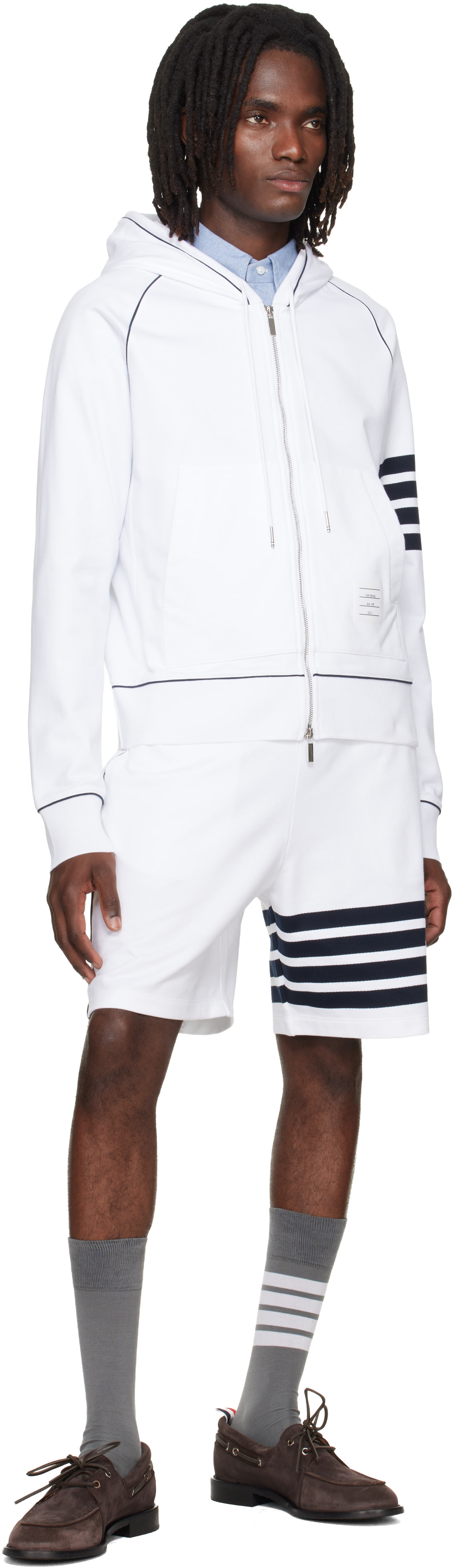 Thom Browne - White Loopback 4-Bar Sweat Shorts