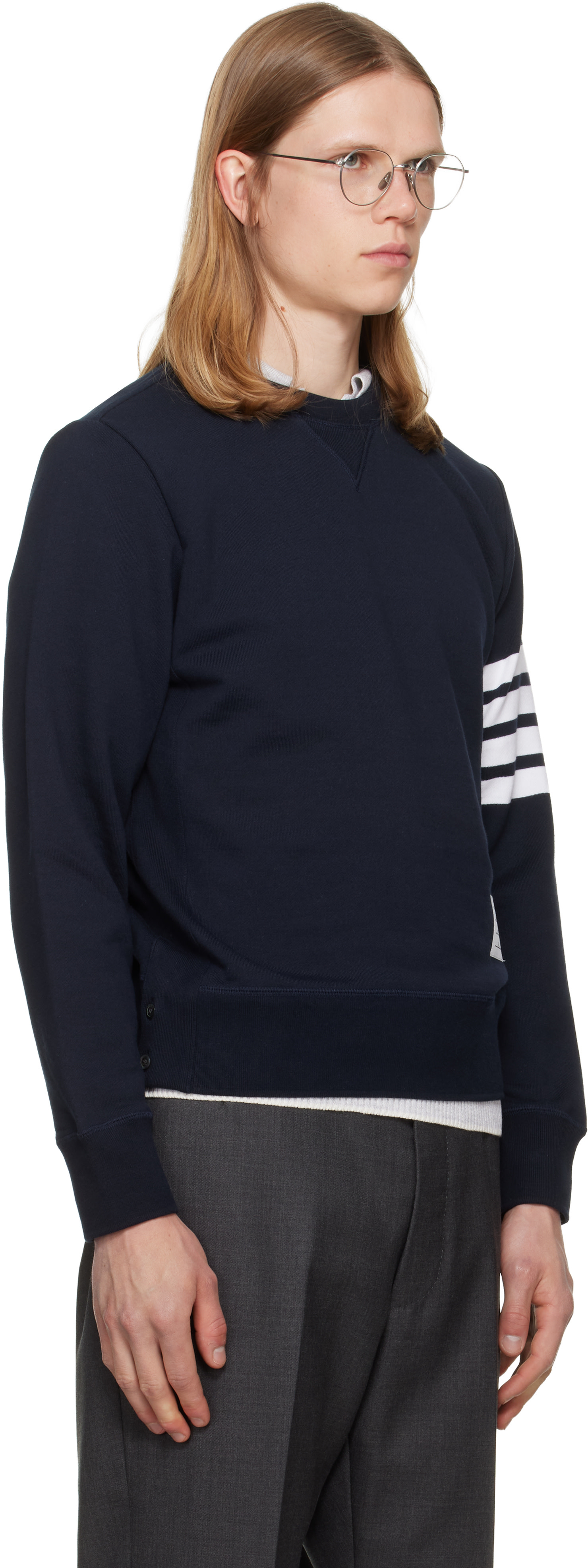 Thom Browne - ネイビー Classic Loopback 4-Bar スウェットシャツ
