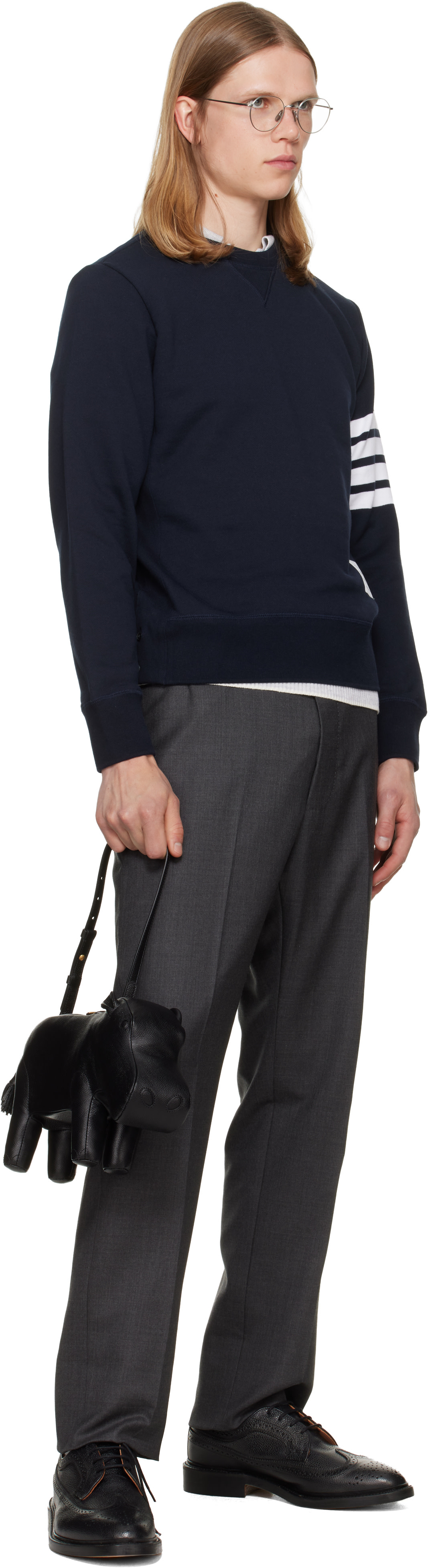 Thom Browne - ネイビー Classic Loopback 4-Bar スウェットシャツ