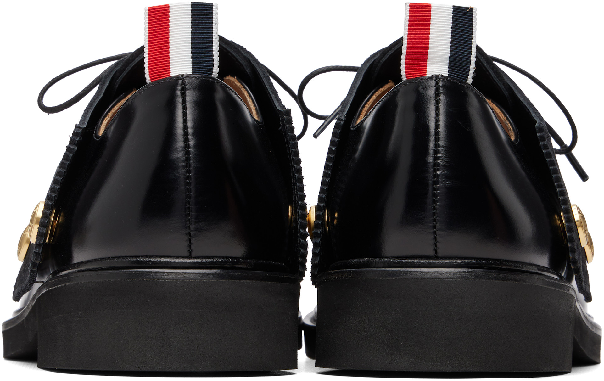 Thom Browne - 黑色 Soft Spazzolato Micro Sole Saddle 德比鞋