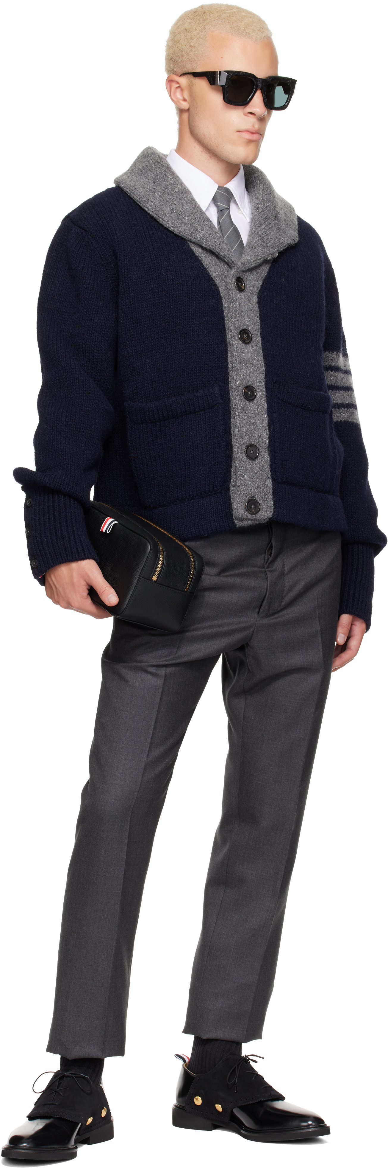 Thom Browne - 黑色 Soft Spazzolato Micro Sole Saddle 德比鞋