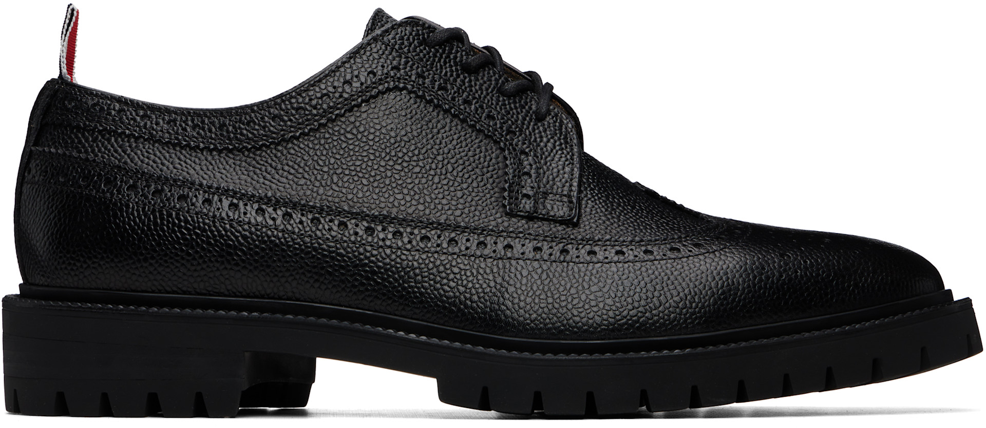 Thom Browne - Black Pebble Grain Leather Longwing Brogues