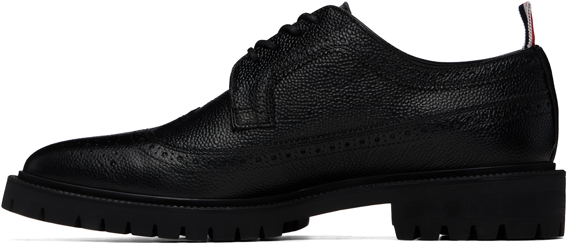 Thom Browne - Black Pebble Grain Leather Longwing Brogues