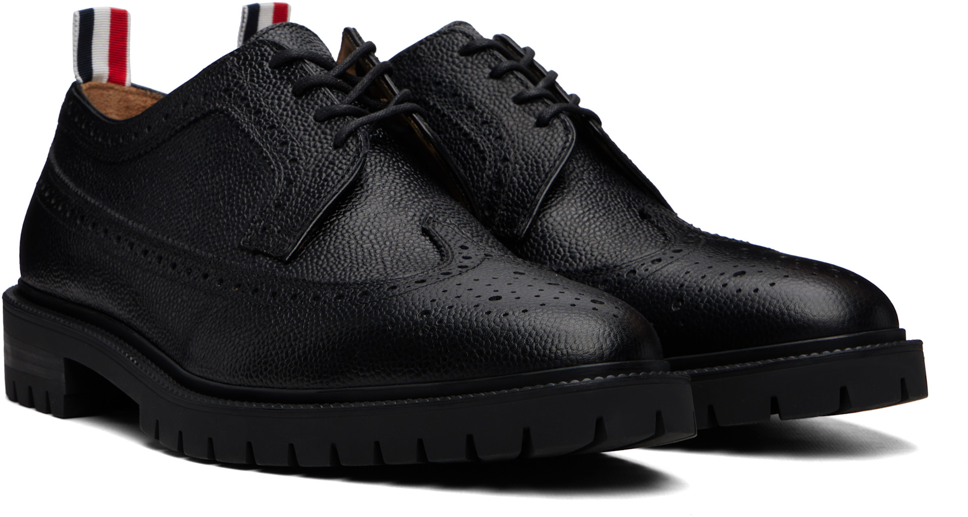 Thom Browne - Black Pebble Grain Leather Longwing Brogues