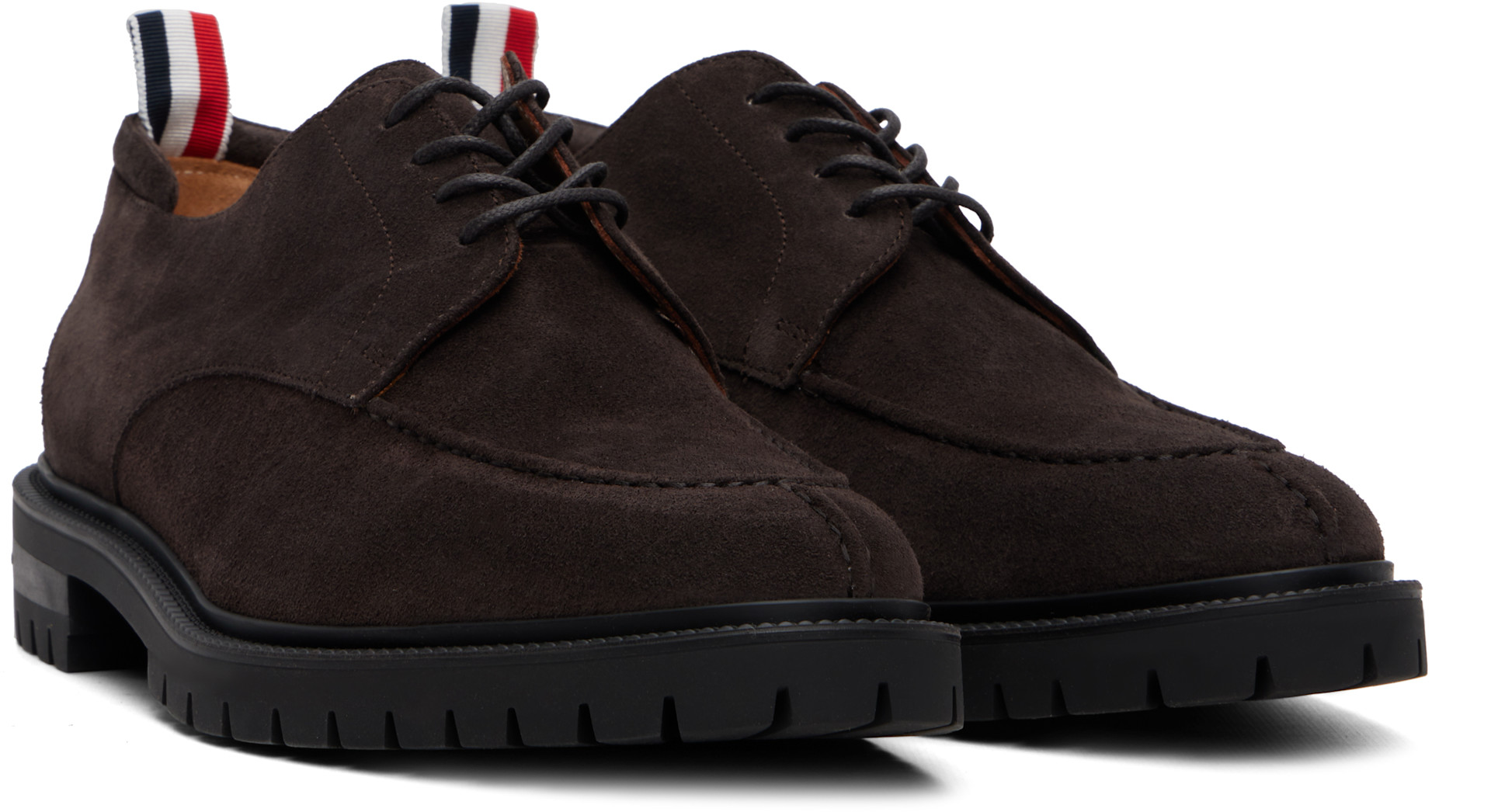 Thom Browne - Brown Calf Suede Commando Sole Derbys