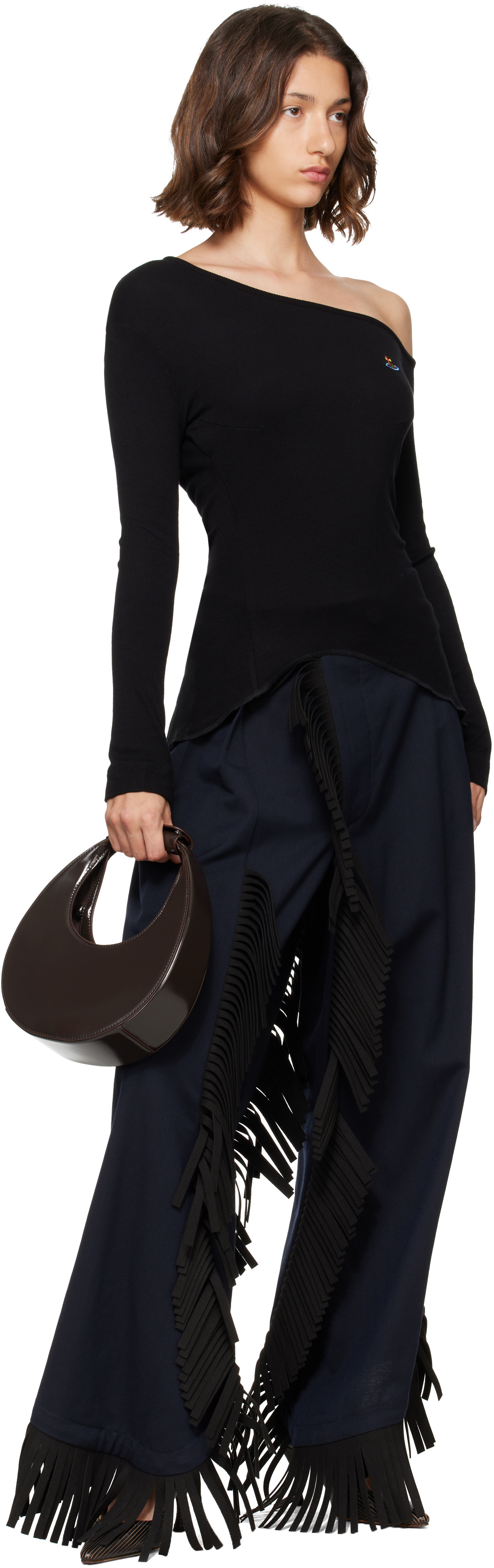Staud - Mini sac en forme de lune brun
