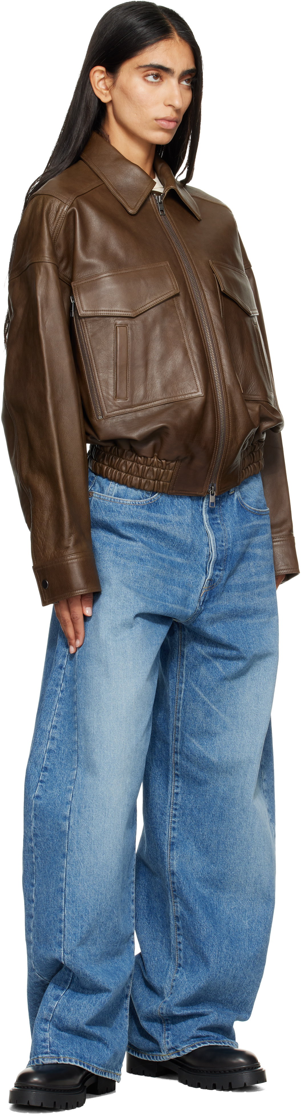 Staud - Brown Eugene Leather Jacket
