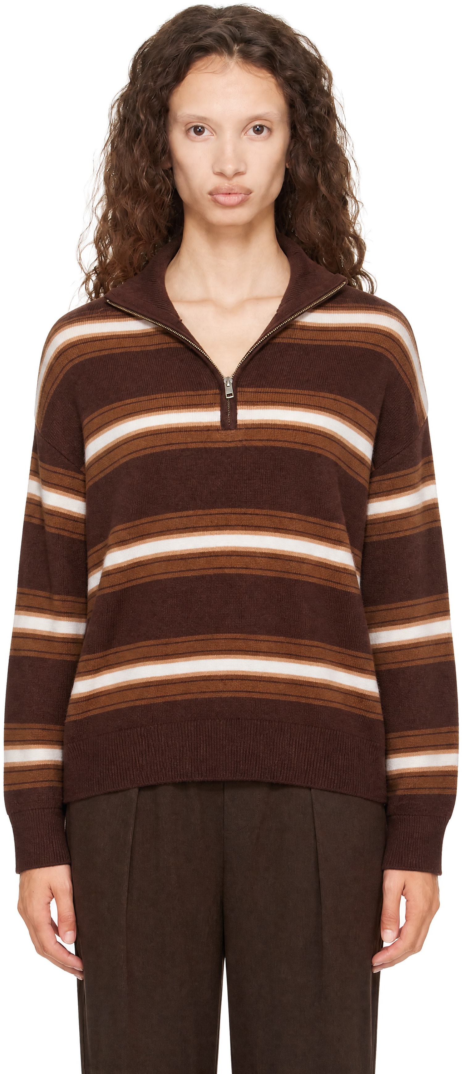 Staud - Pull Hudson brun en cachemire