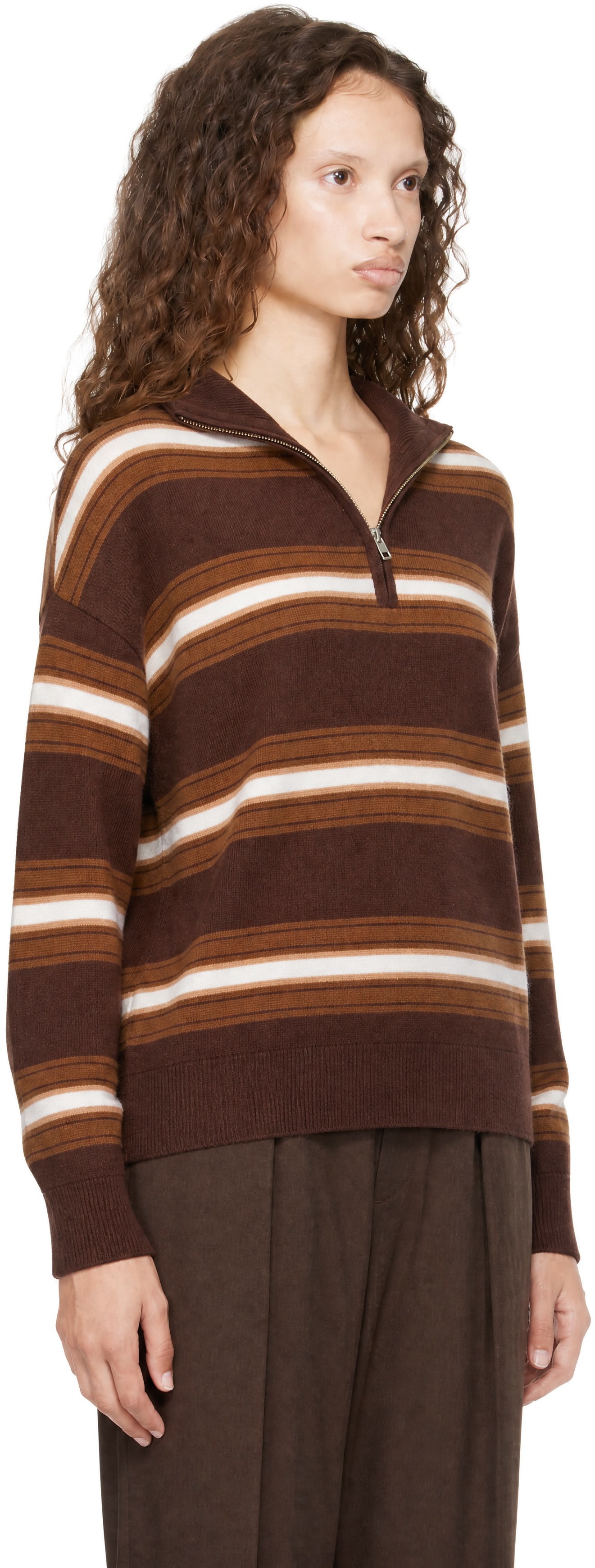 Staud - Pull Hudson brun en cachemire
