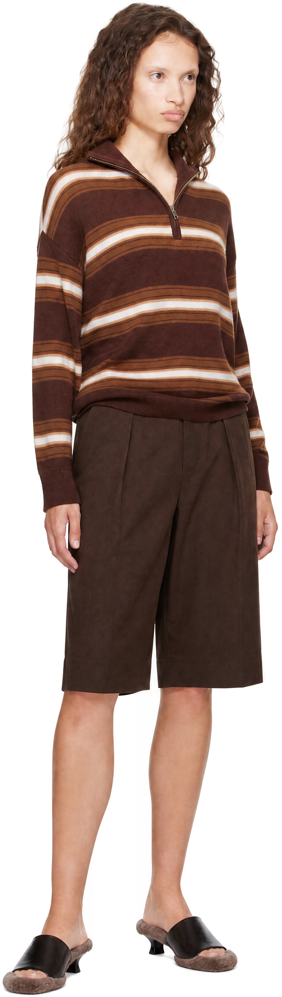 Staud - Pull Hudson brun en cachemire