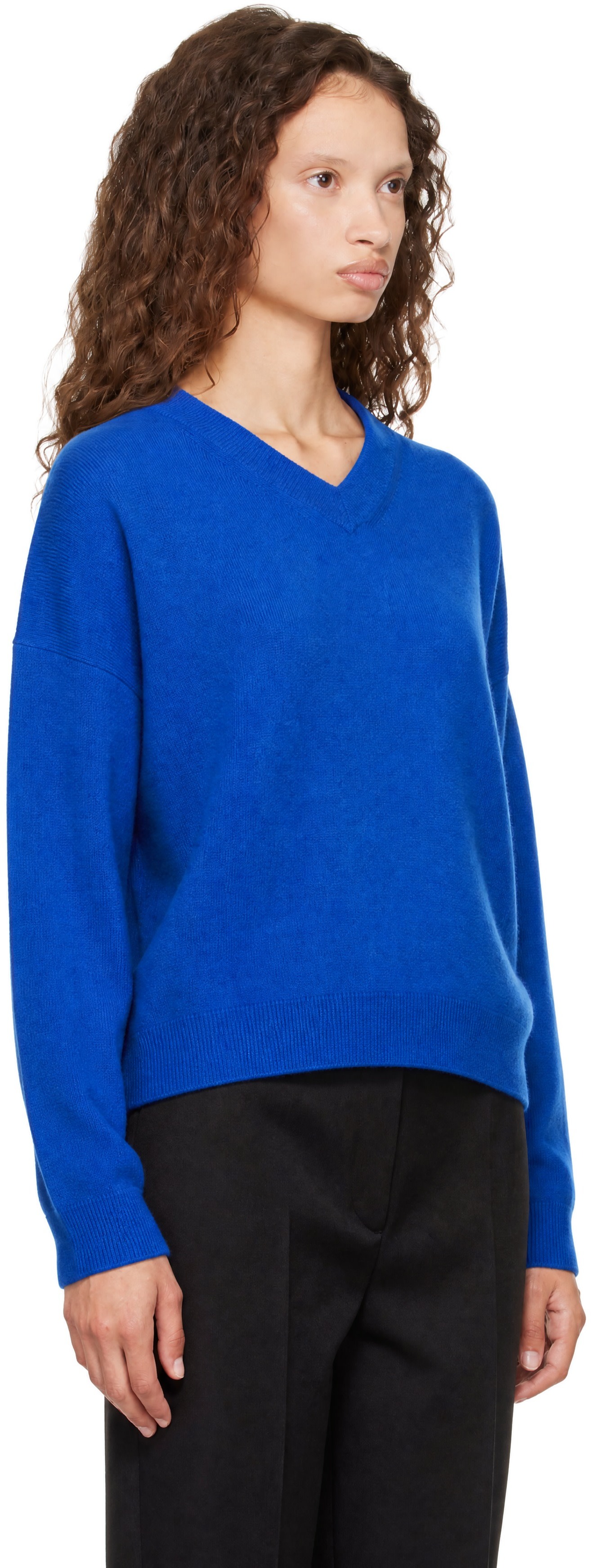 Staud - Pull Spencer bleu en cachemire