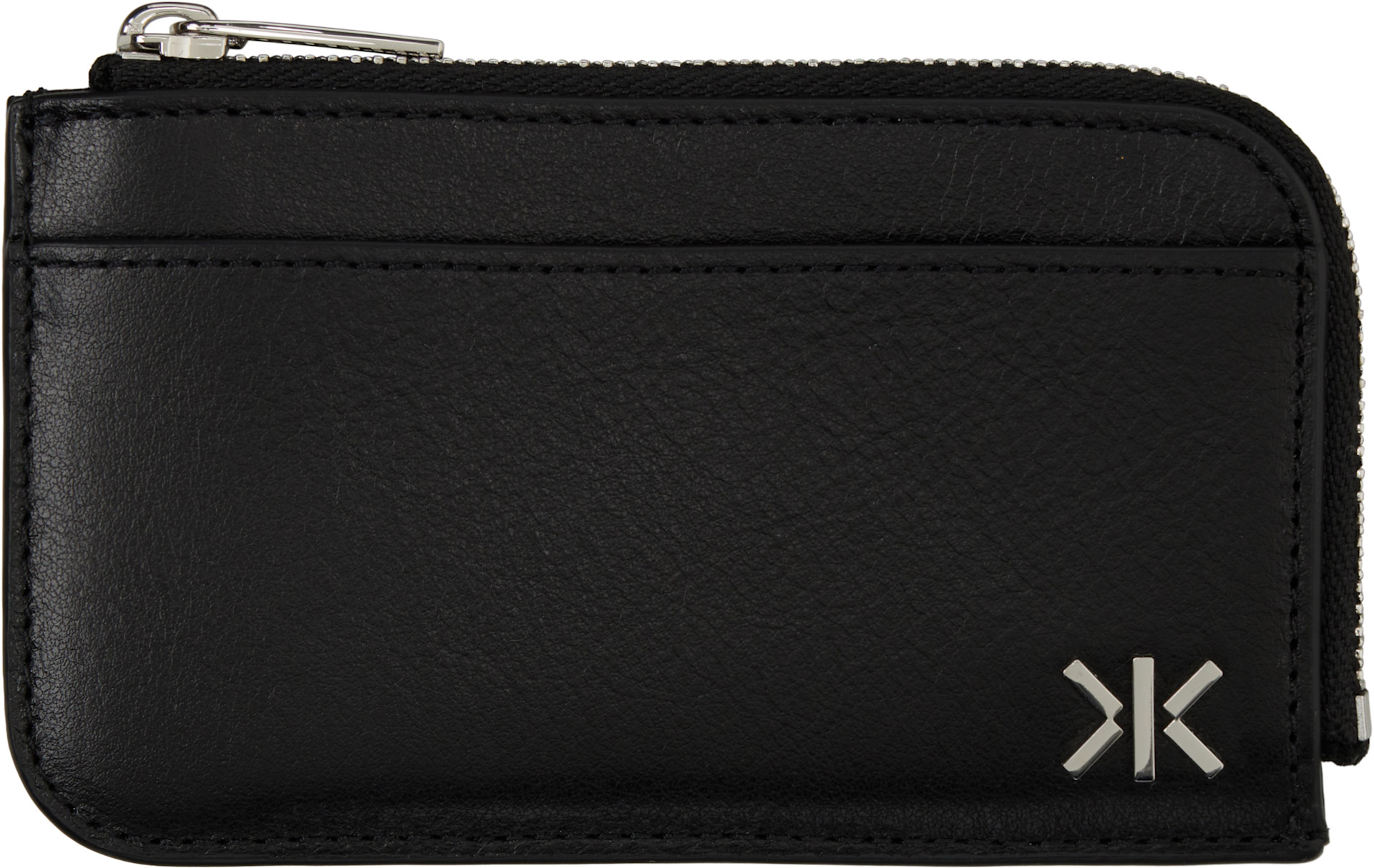 Kenzo: Black Kenzo Paris 'KENZO Double K' Zip Card Holder | SSENSE