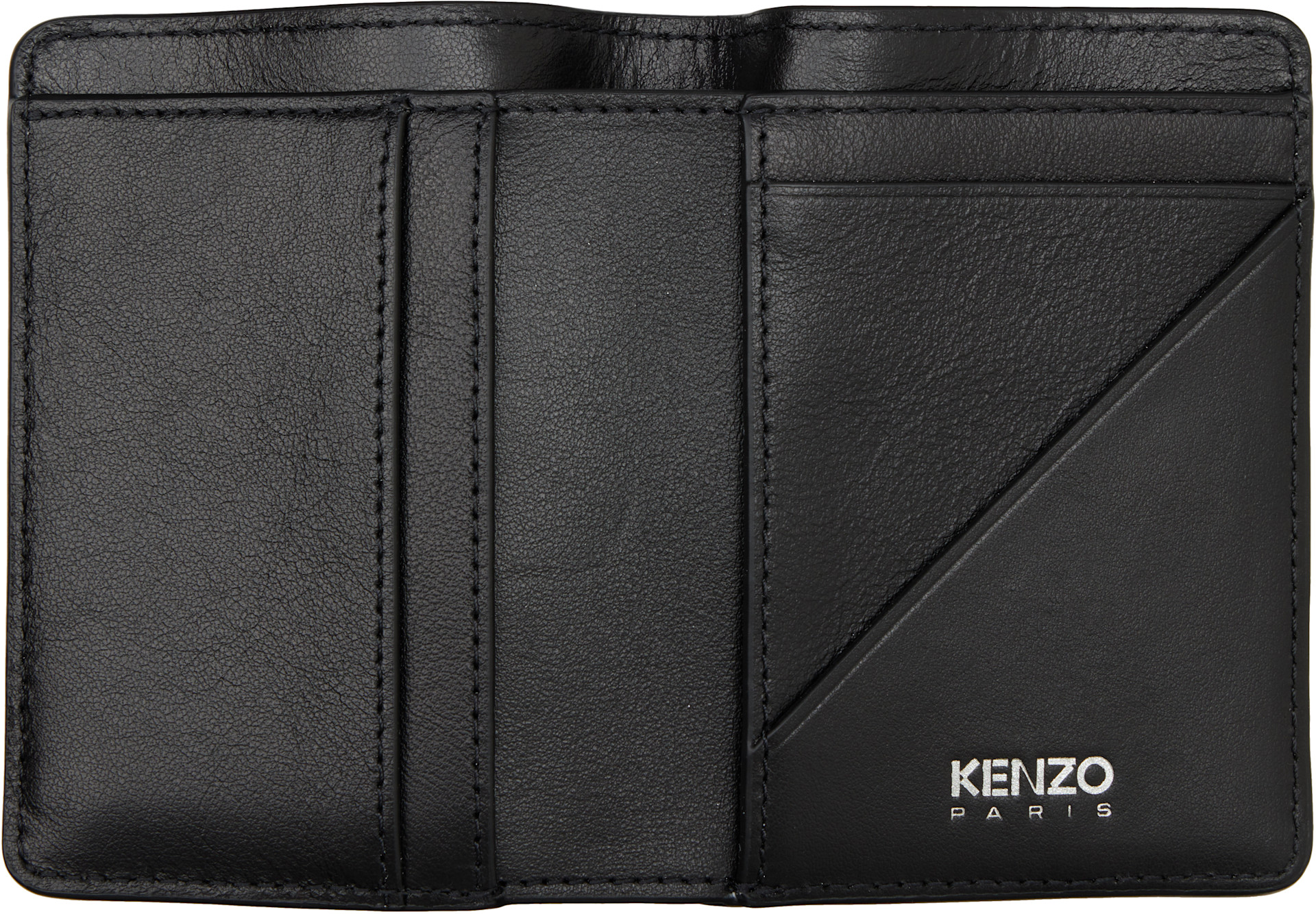 Kenzo: Black Kenzo Paris 'KENZO Double K' Fold Wallet | SSENSE Vietnam