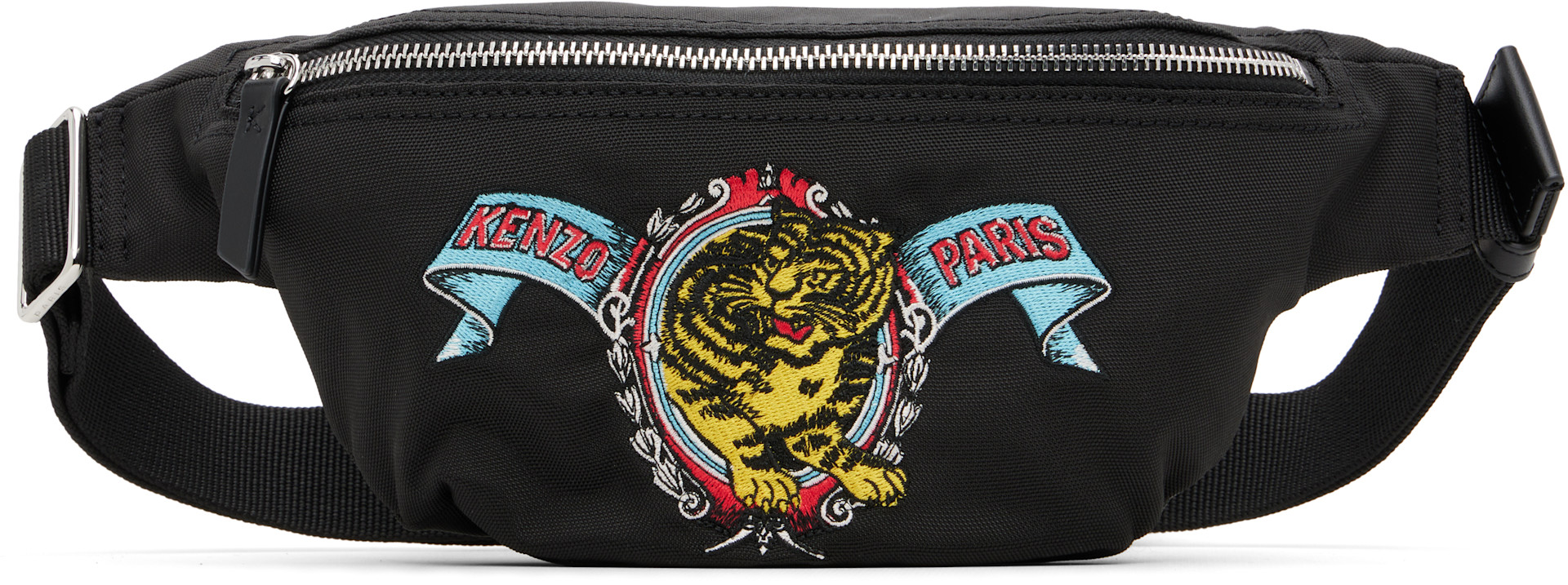 Kenzo: ブラック Kenzo Paris 'KENZO Jumping Tiger' ベルトバッグ