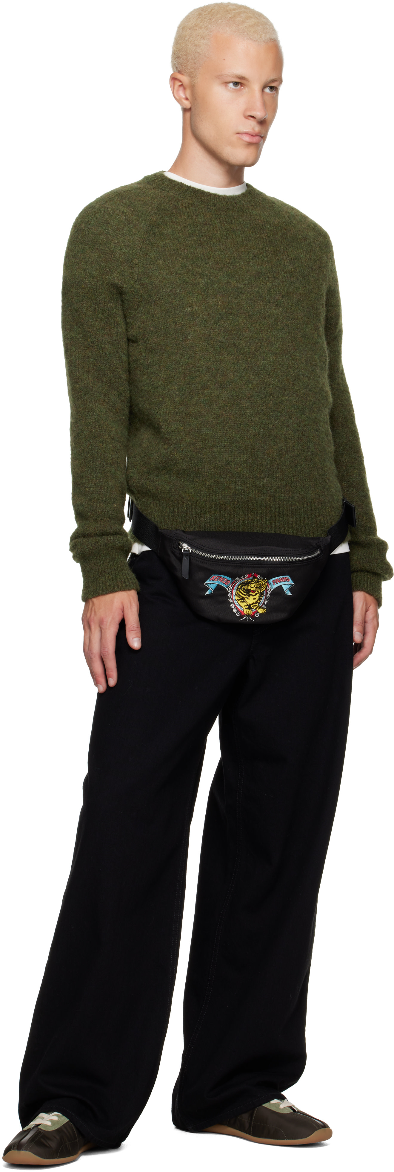 Kenzo: ブラック Kenzo Paris 'KENZO Jumping Tiger' ベルトバッグ